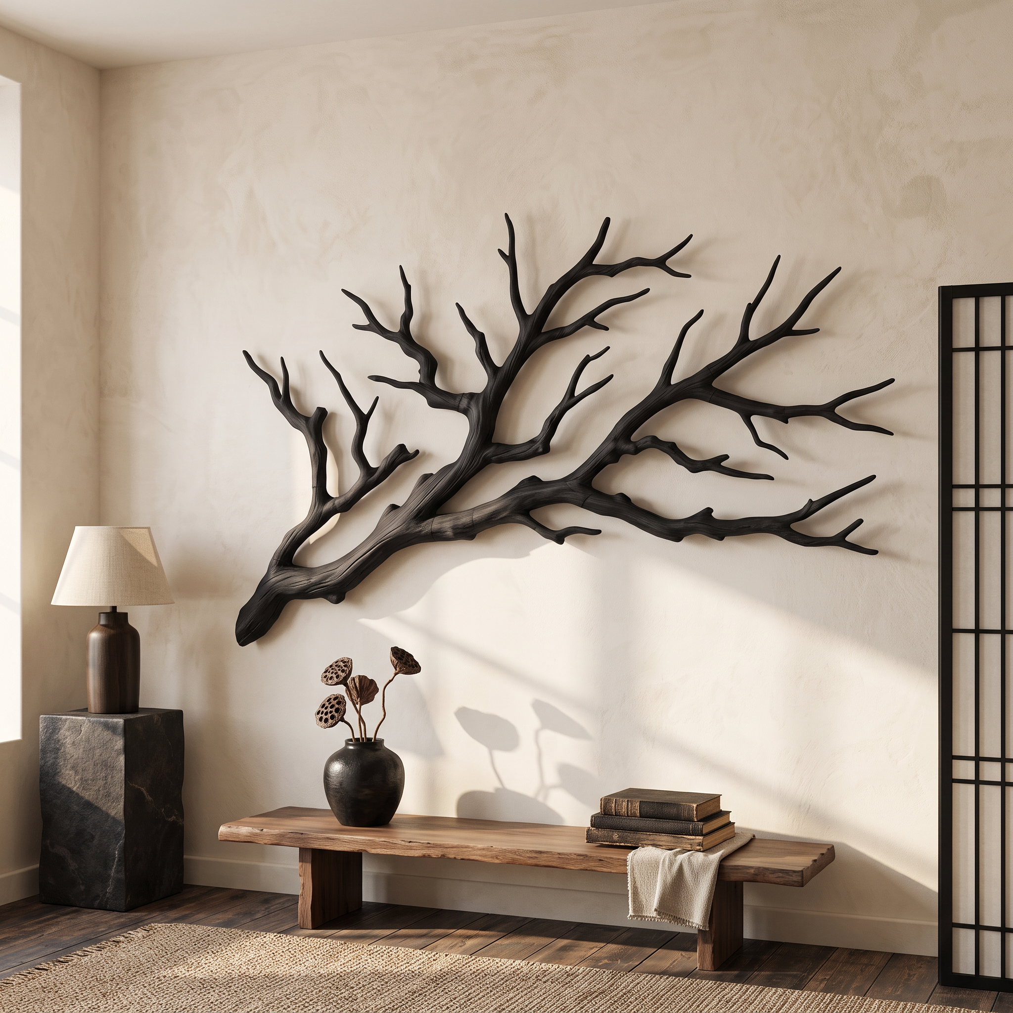 Rustic Tree Branch Wooden Wall Decor For Bedroom Headboard Wall Art SINLSAWD034