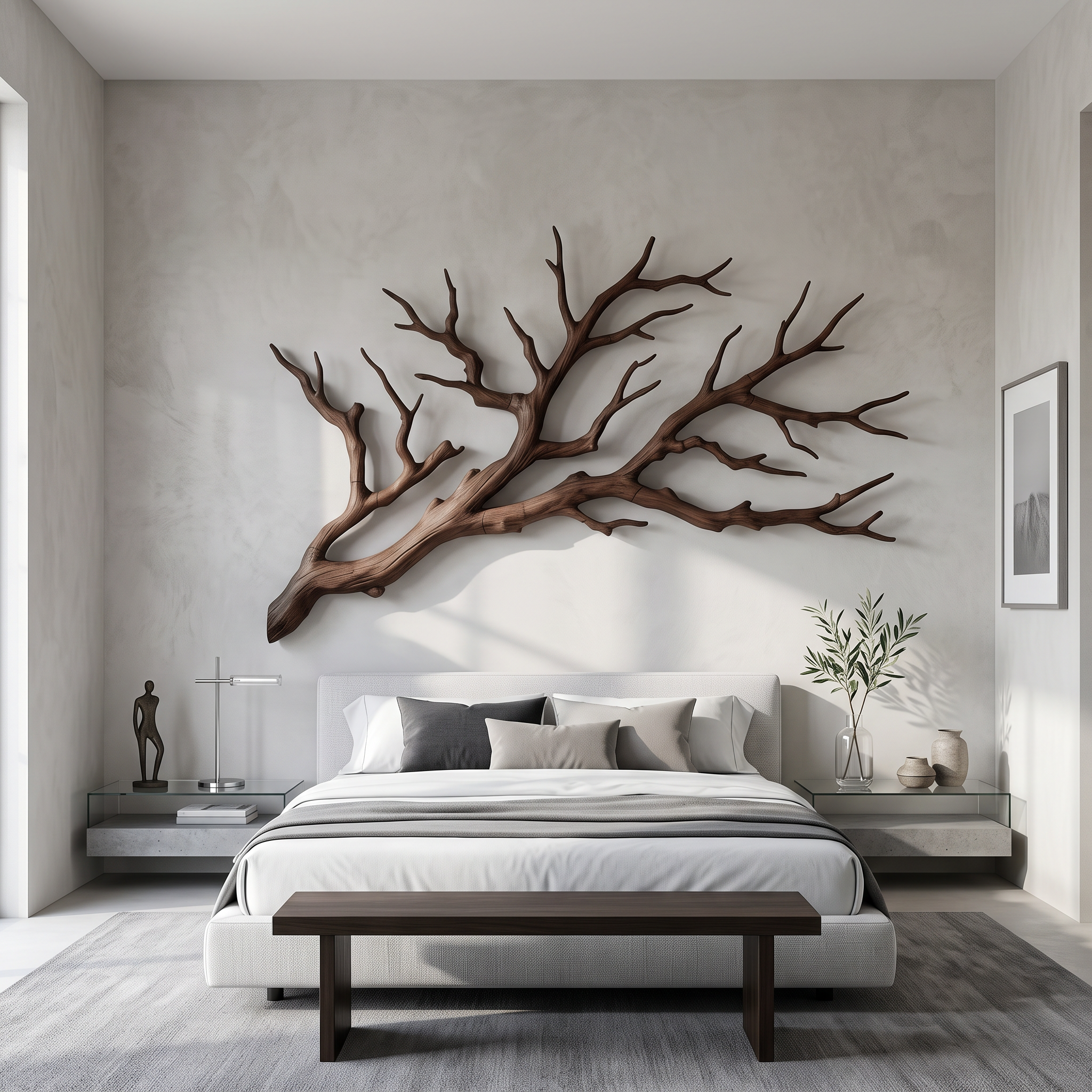 Rustic Tree Branch Wooden Wall Decor For Bedroom Headboard Wall Art SINLSAWD034