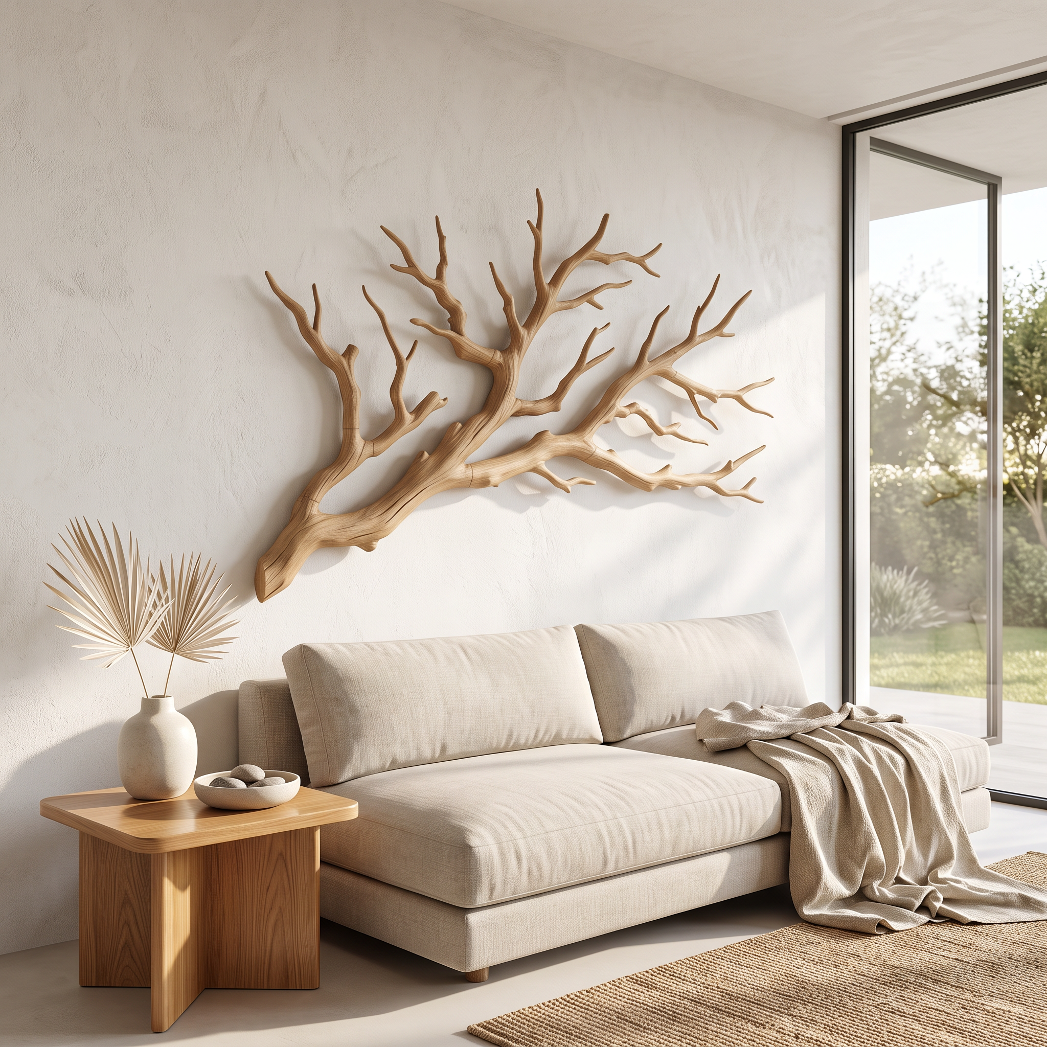 Rustic Tree Branch Wooden Wall Decor For Bedroom Headboard Wall Art SINLSAWD034