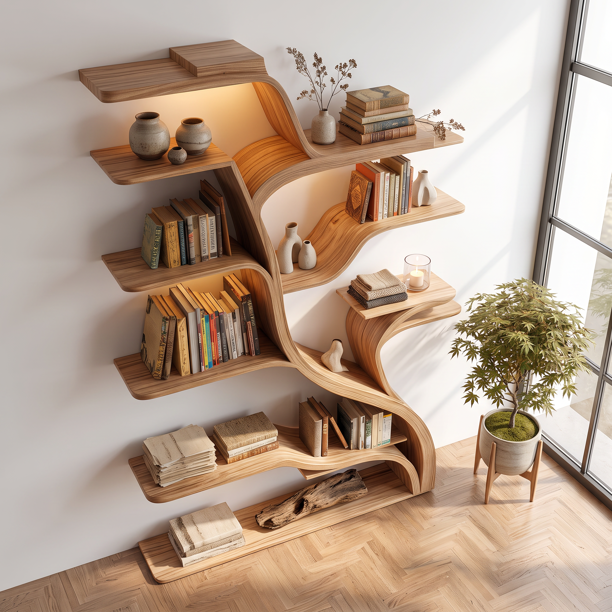 Tree Branch Wall Shelf Solid Wood Farmhouse Decor Gift SINLSATB187