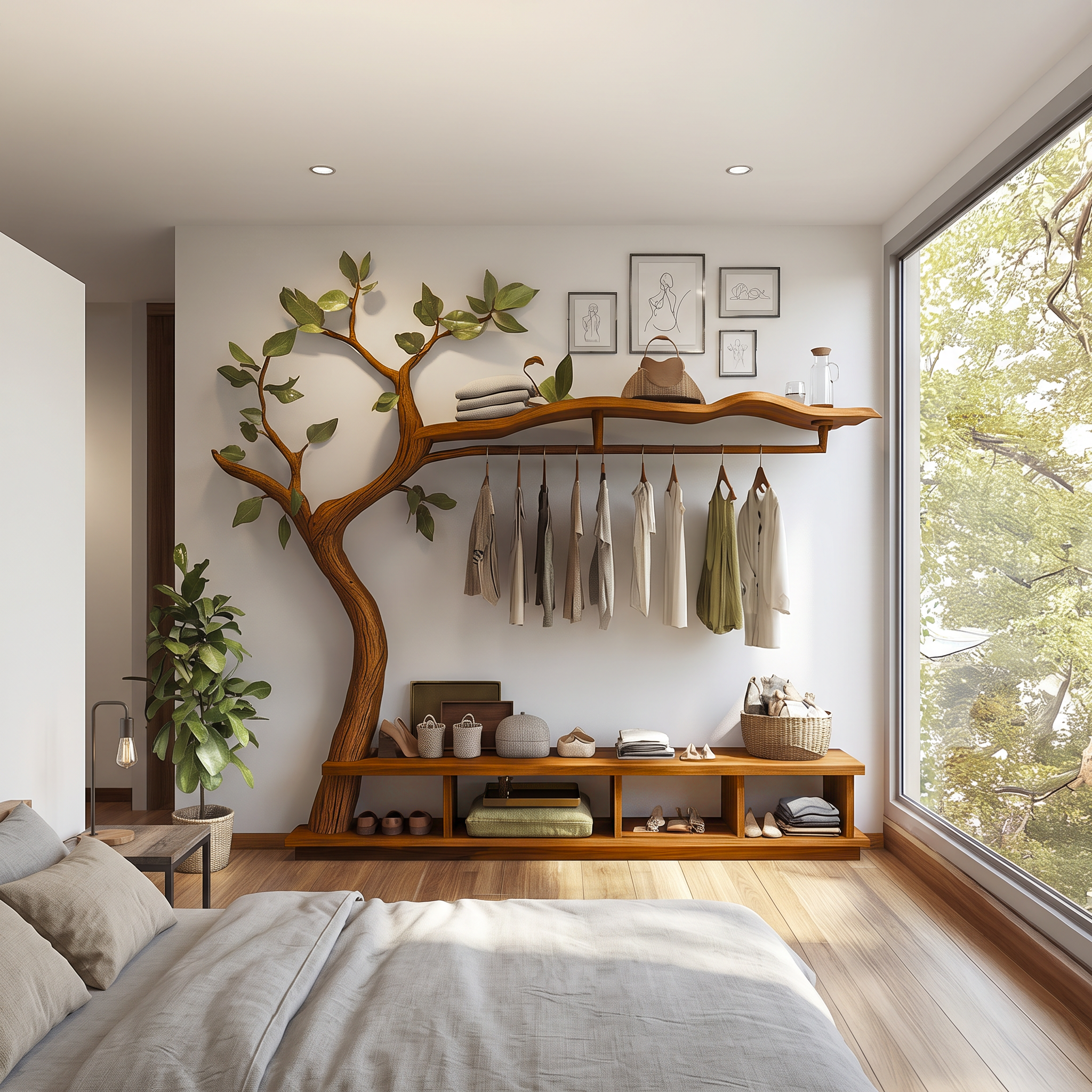 Rustic Mid Century Wardrobe Stand Bedroom Or Dressing Room Entryway SINLSATCR044