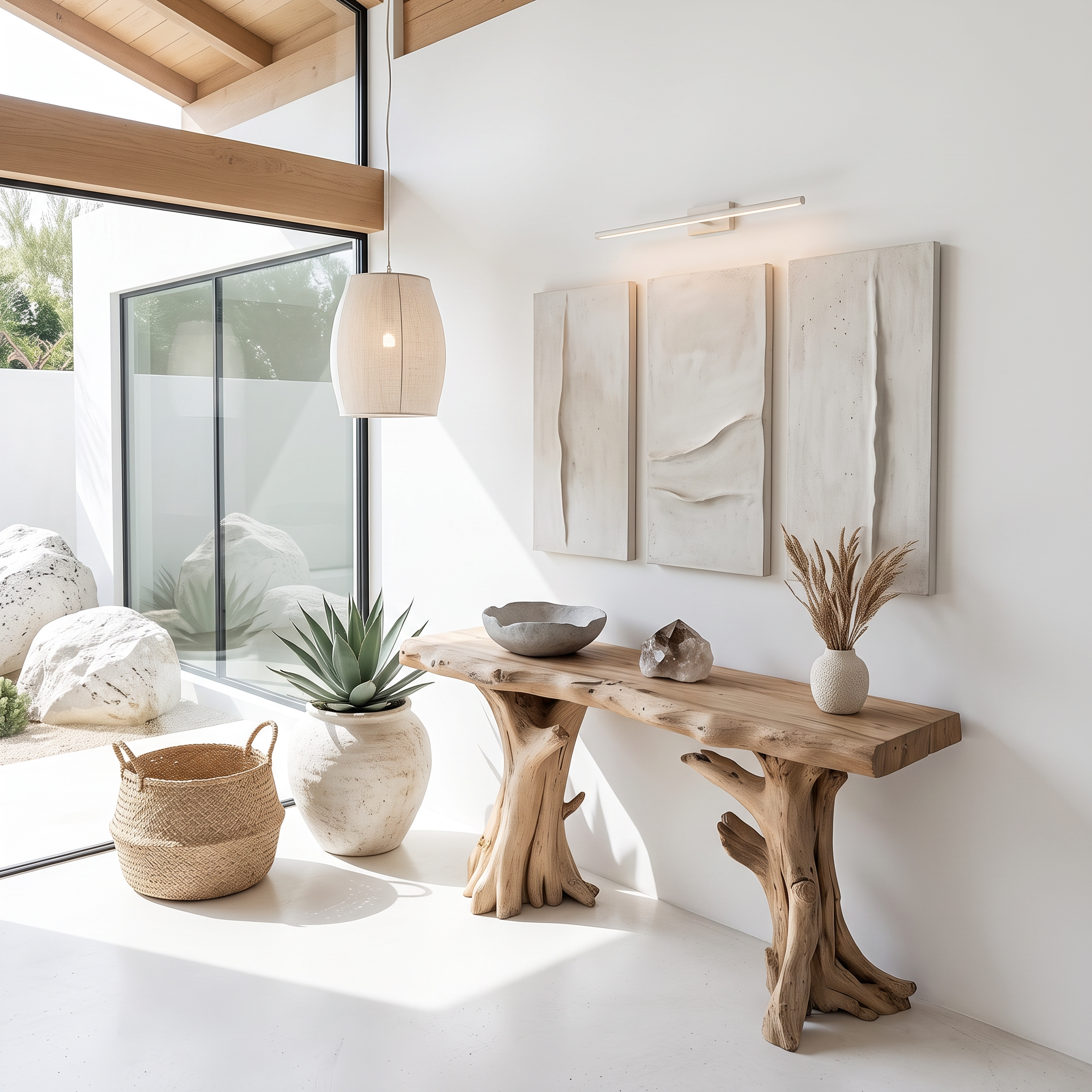 Coastal Driftwood Console Table Natural Tree Trunk Legs SINLSACS062