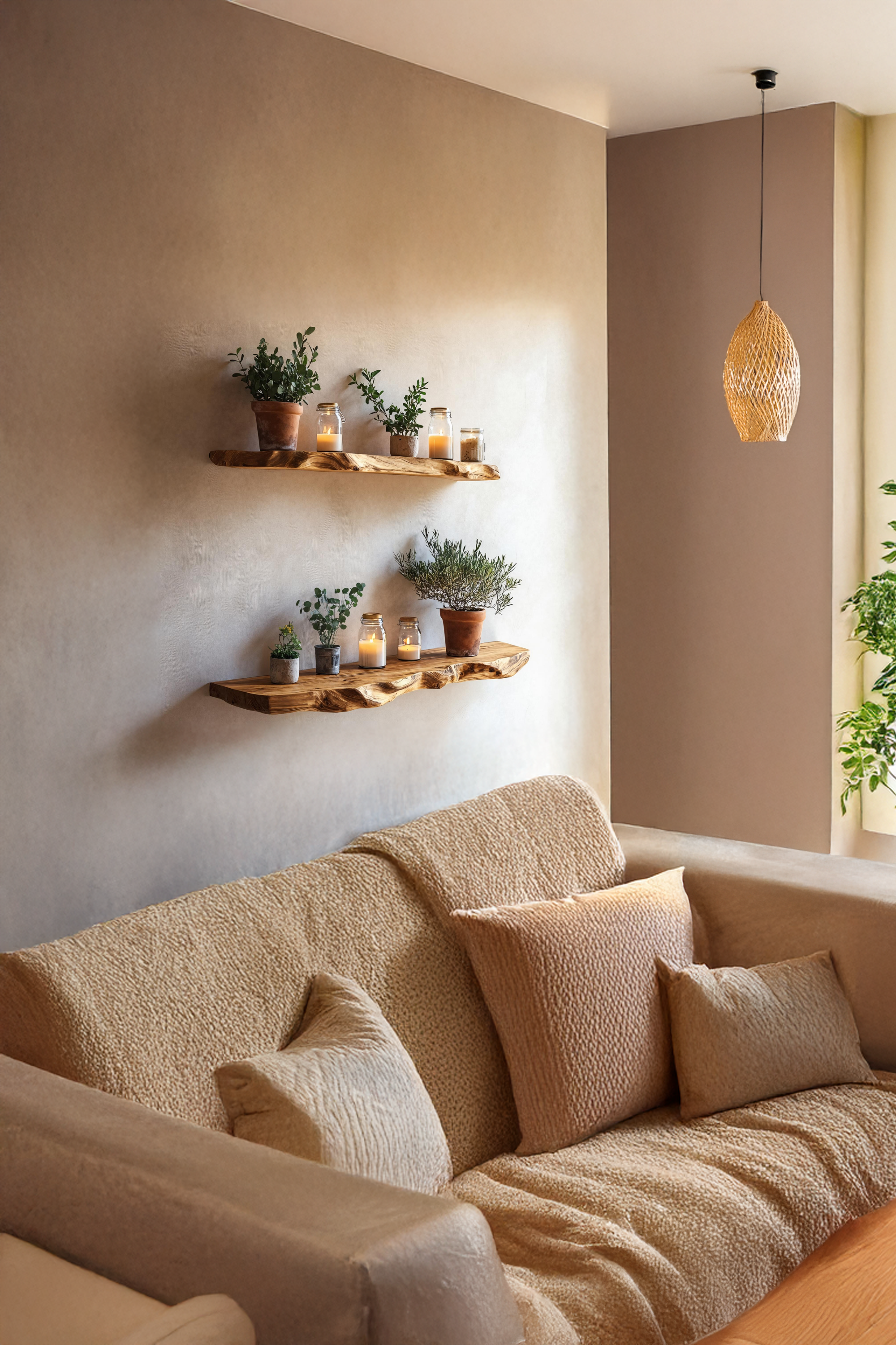 Farmhouse Wooden Floating Shelf For Living Room Holiday Decoration SILDTTNFL002