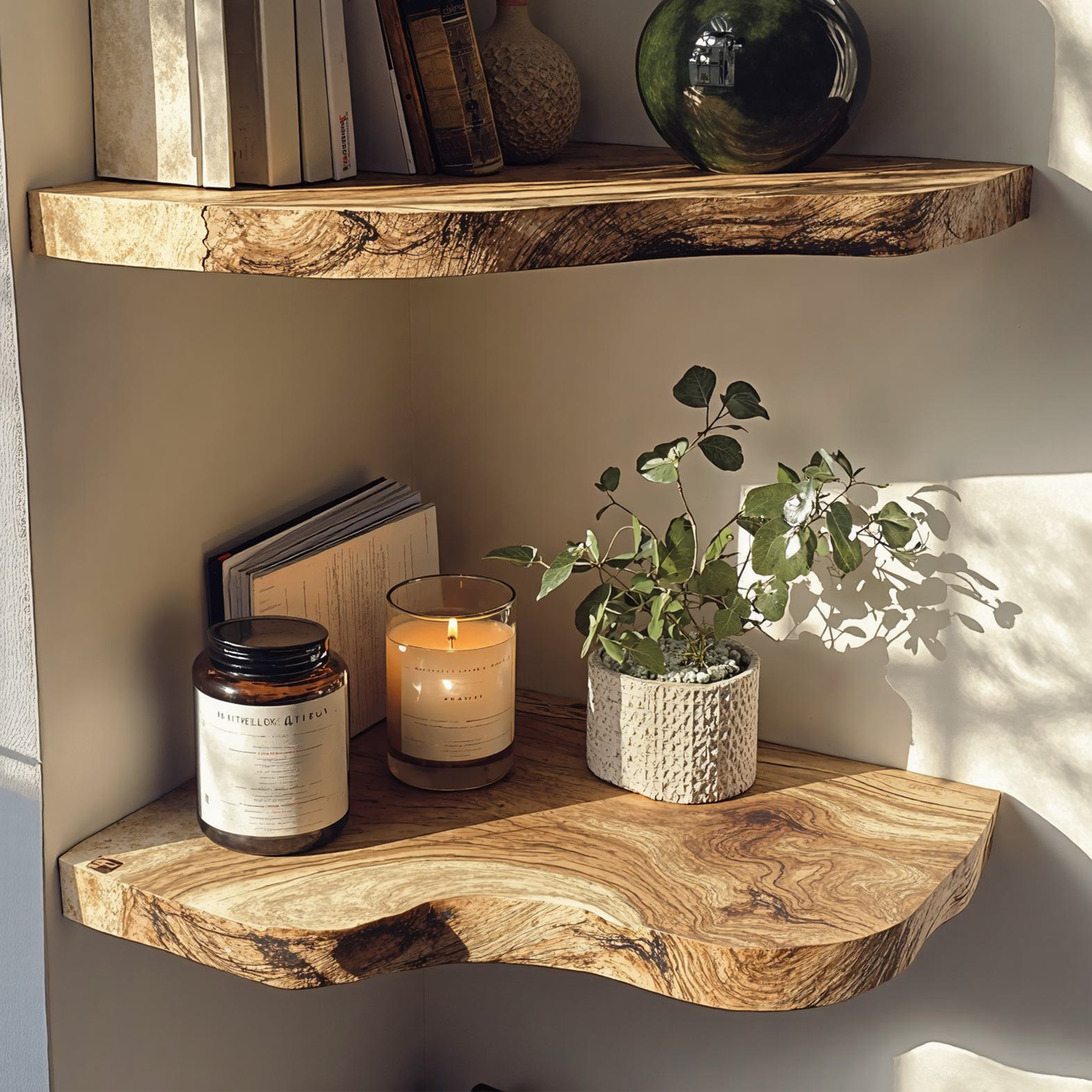 Handcraft Floating Corner Shelves Wooden Shelves SILDTCN015