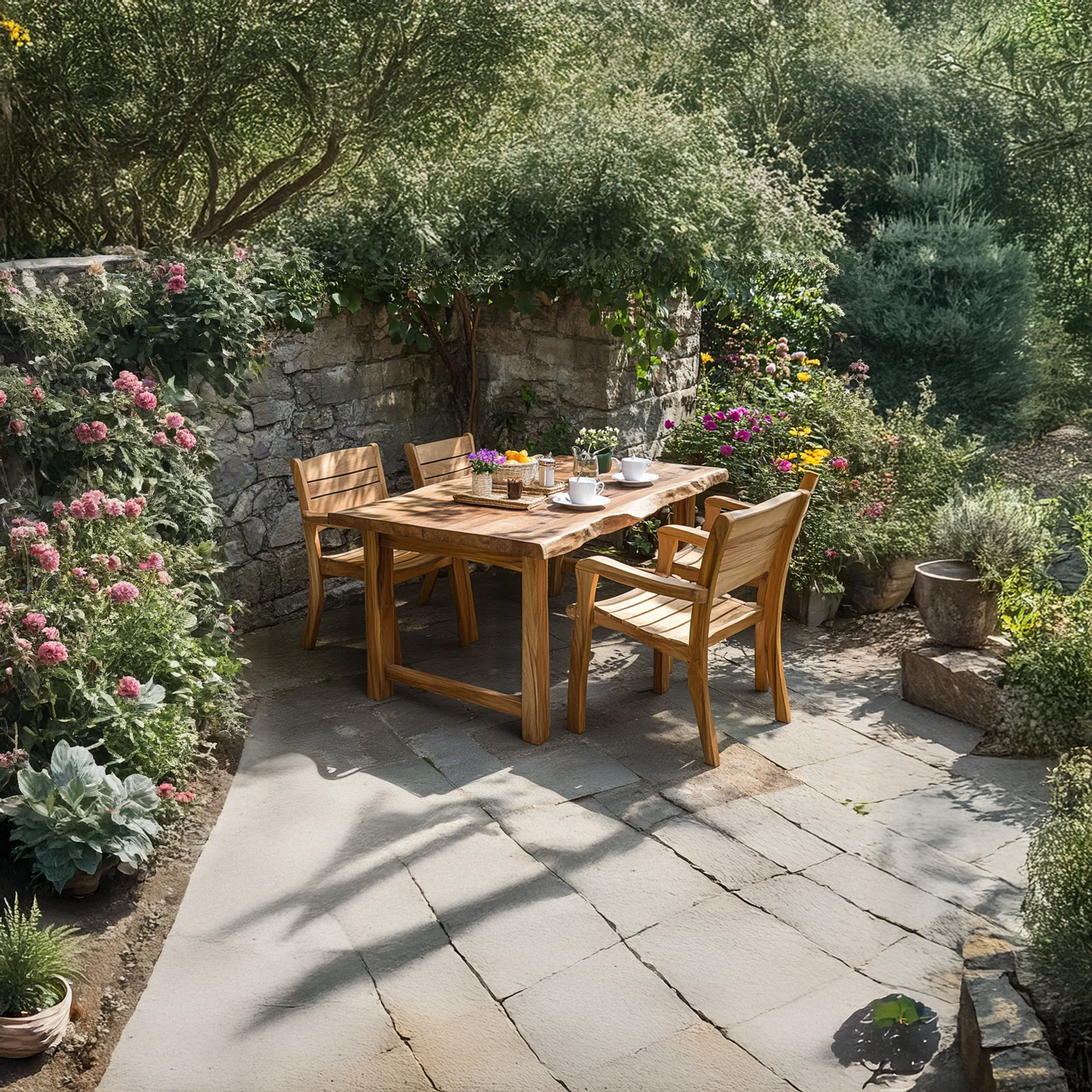 Unique Table and Chair Sets Garden Dining Set Garden Decor Gift SINLDT013