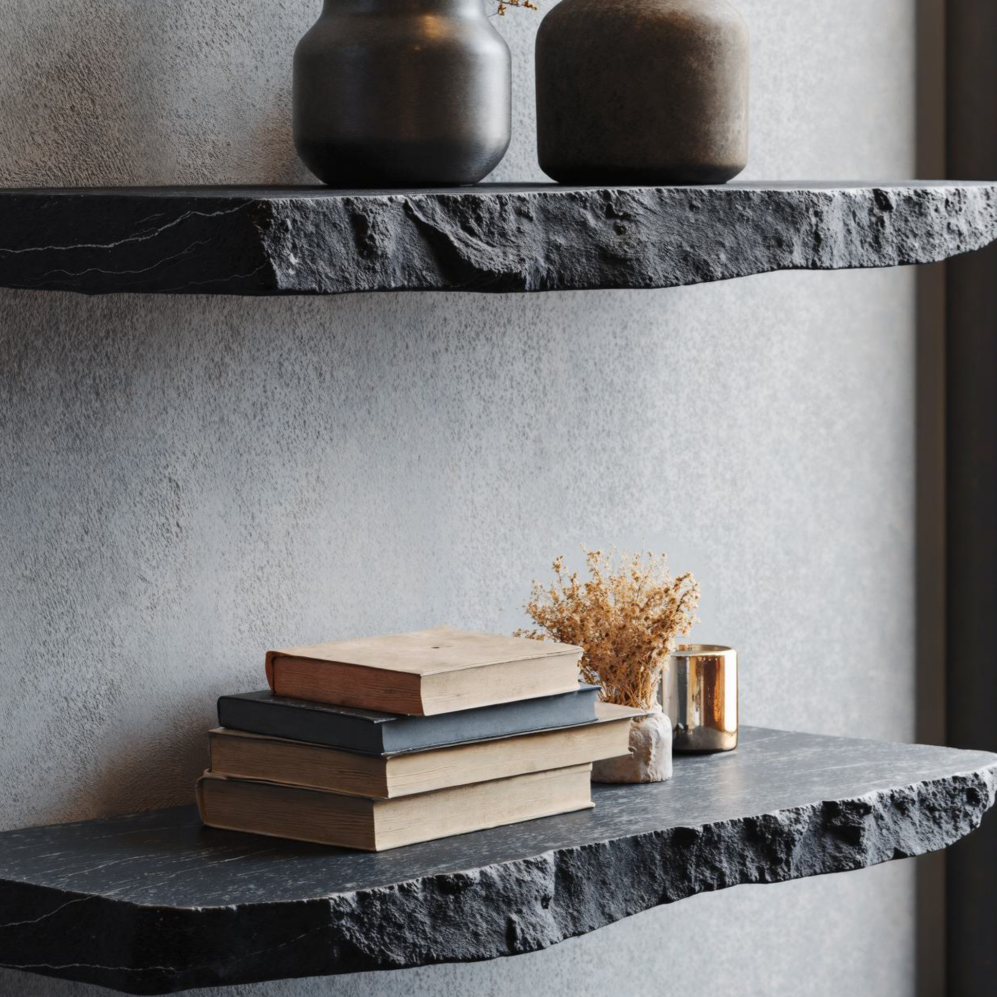 Black Wall-Mounted Shelving Wall Shelf Home Decor SILDTFL122