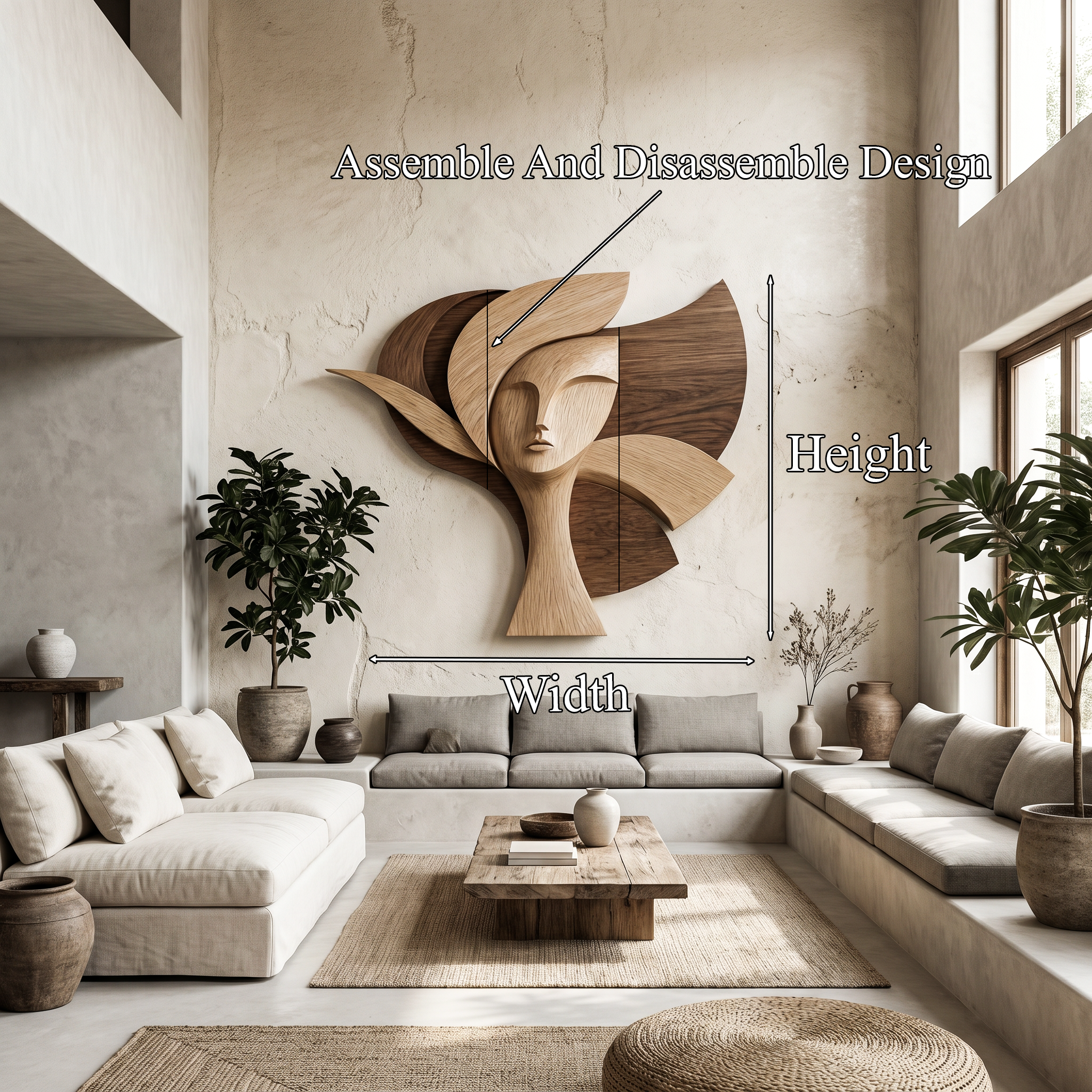 Statement Woman Face Wall Decor For Living Room SINLHAWD071
