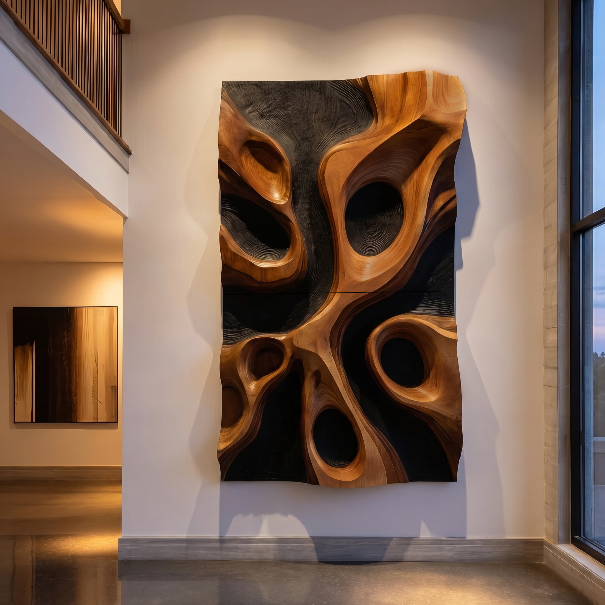 Abstract Organic Hollow Wood Wall Decor Panel For Living Room SINLHAWD067