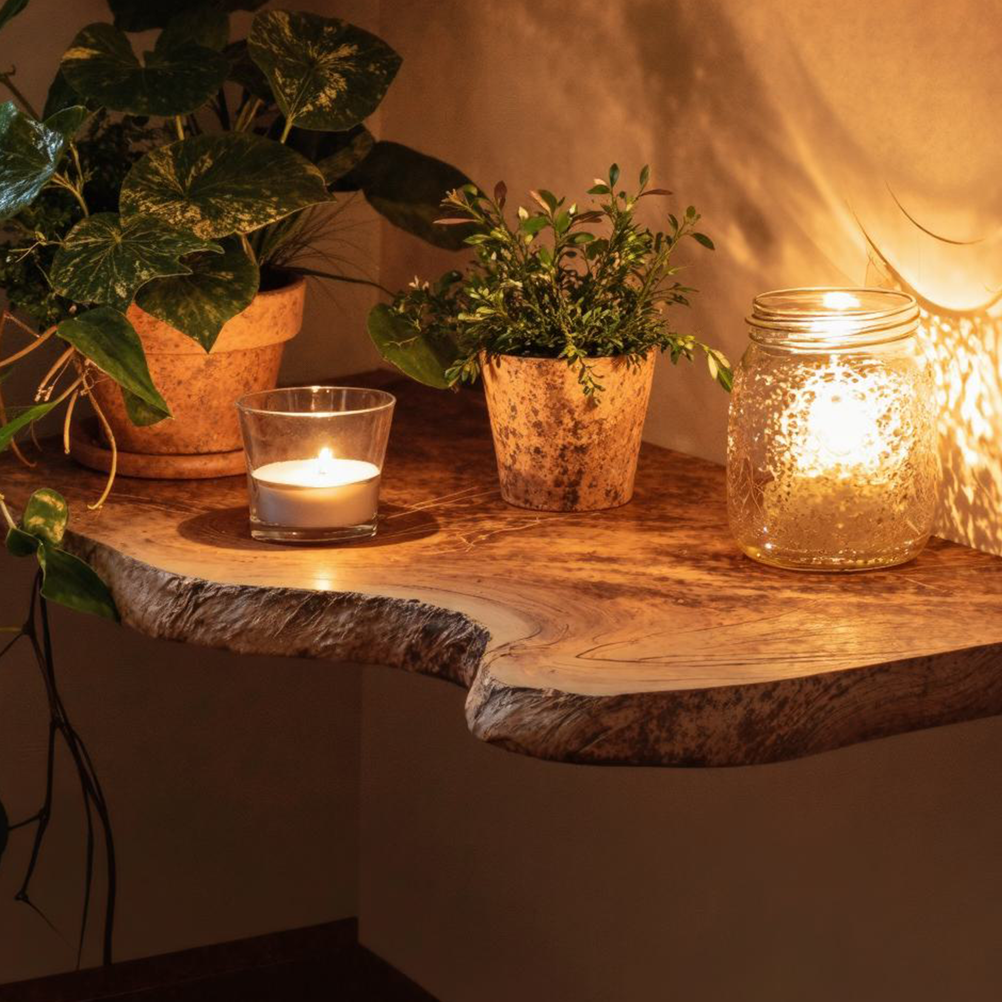 Handmade Rustic Wooden Floating Shelf SINLFL048