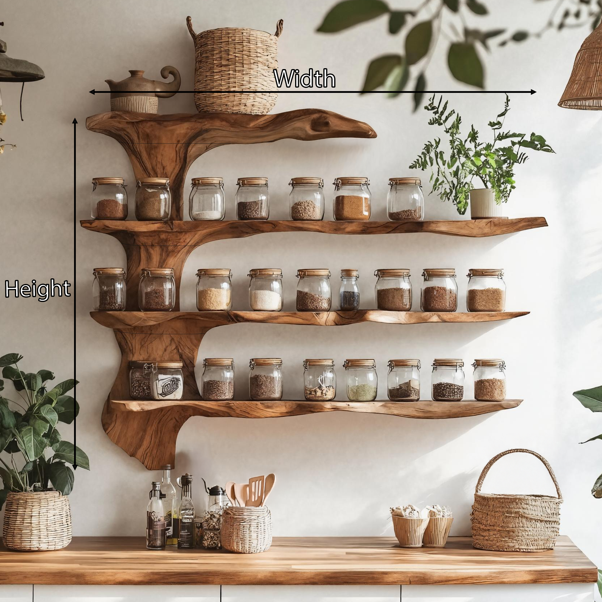 Mid Century Wooden Cabinet With Spice Rack For Kitchen SILDTTRSRS003