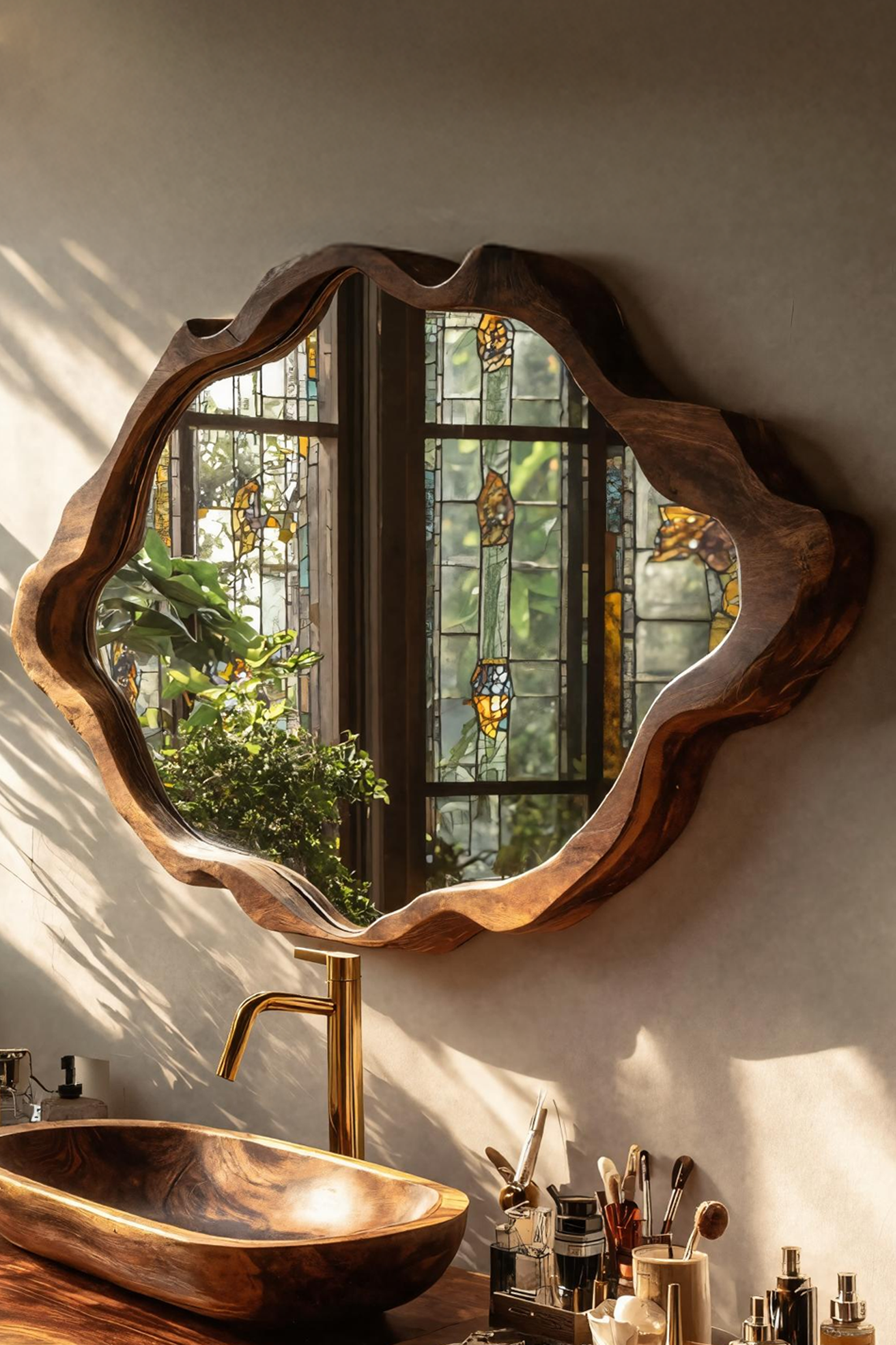 Farmhouse Wooden Vanity Mirror For Bathroom Furniture SILDTTRMI028