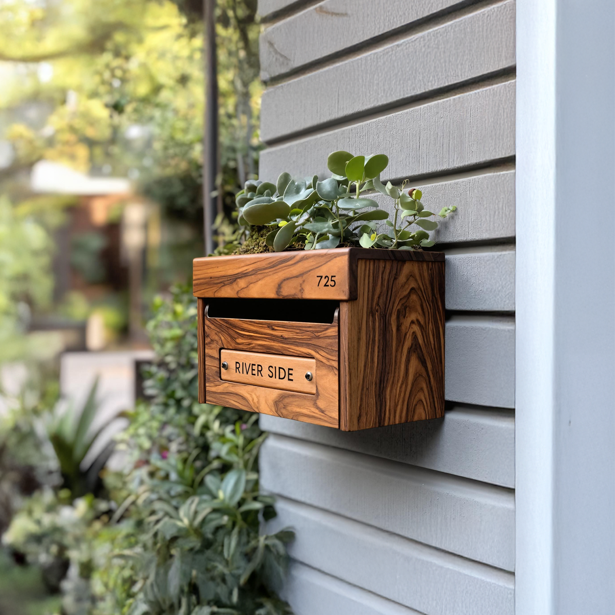 Handcrafted Wooden Sculpture Mailbox For Patio Furniture Garden Design SILDTTRMB035