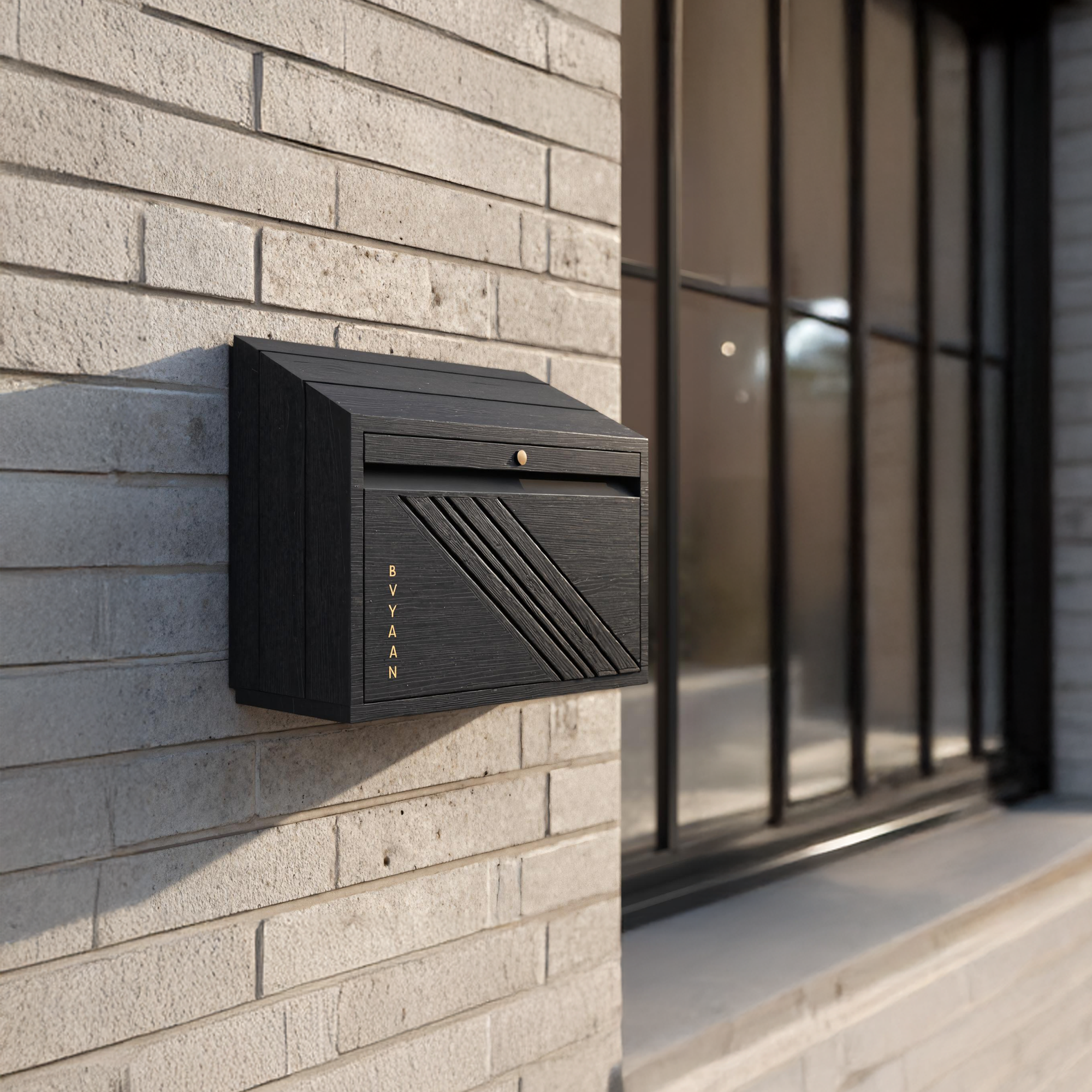 Mid Century Wooden Sculpture Mailbox For Outdoor Garden Furniture SILDTTRMB021