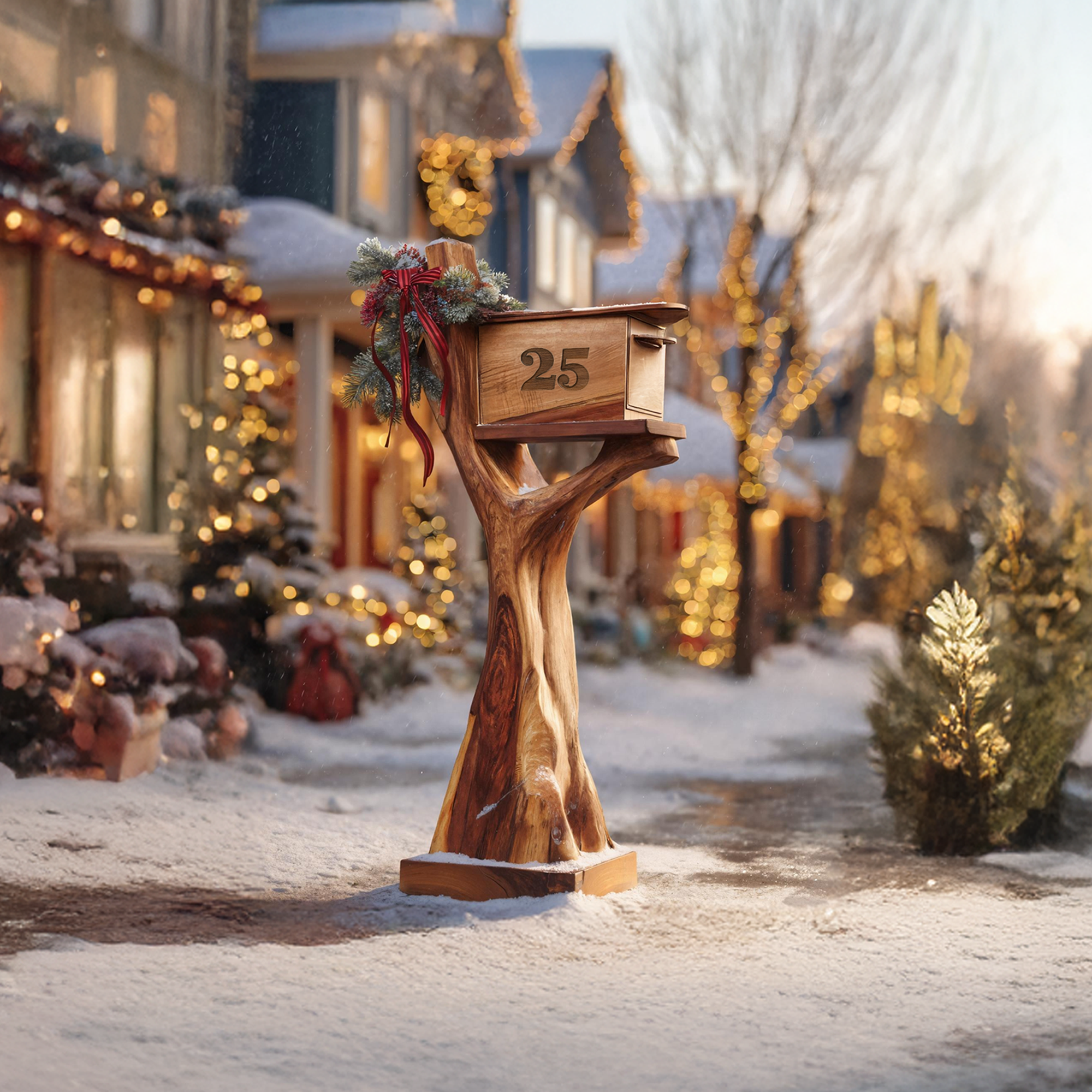 Handcrafted Solid Wood Sculpture Mailbox For Outdoor Furniture Style SILDTTRMB019