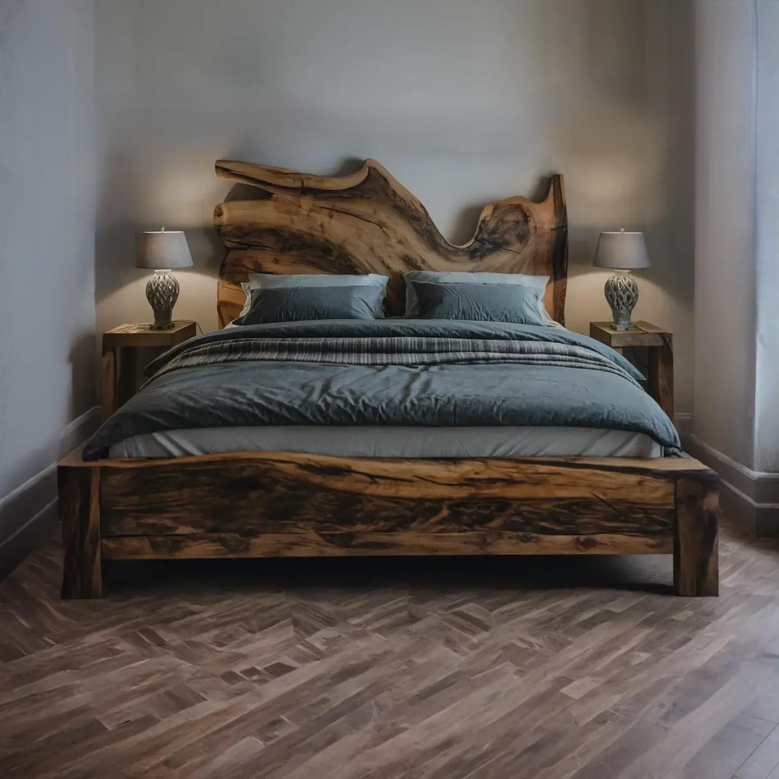Rustic Headboard Design For Bedroom And Living Room With Unique Live Edge Features SITHHB005