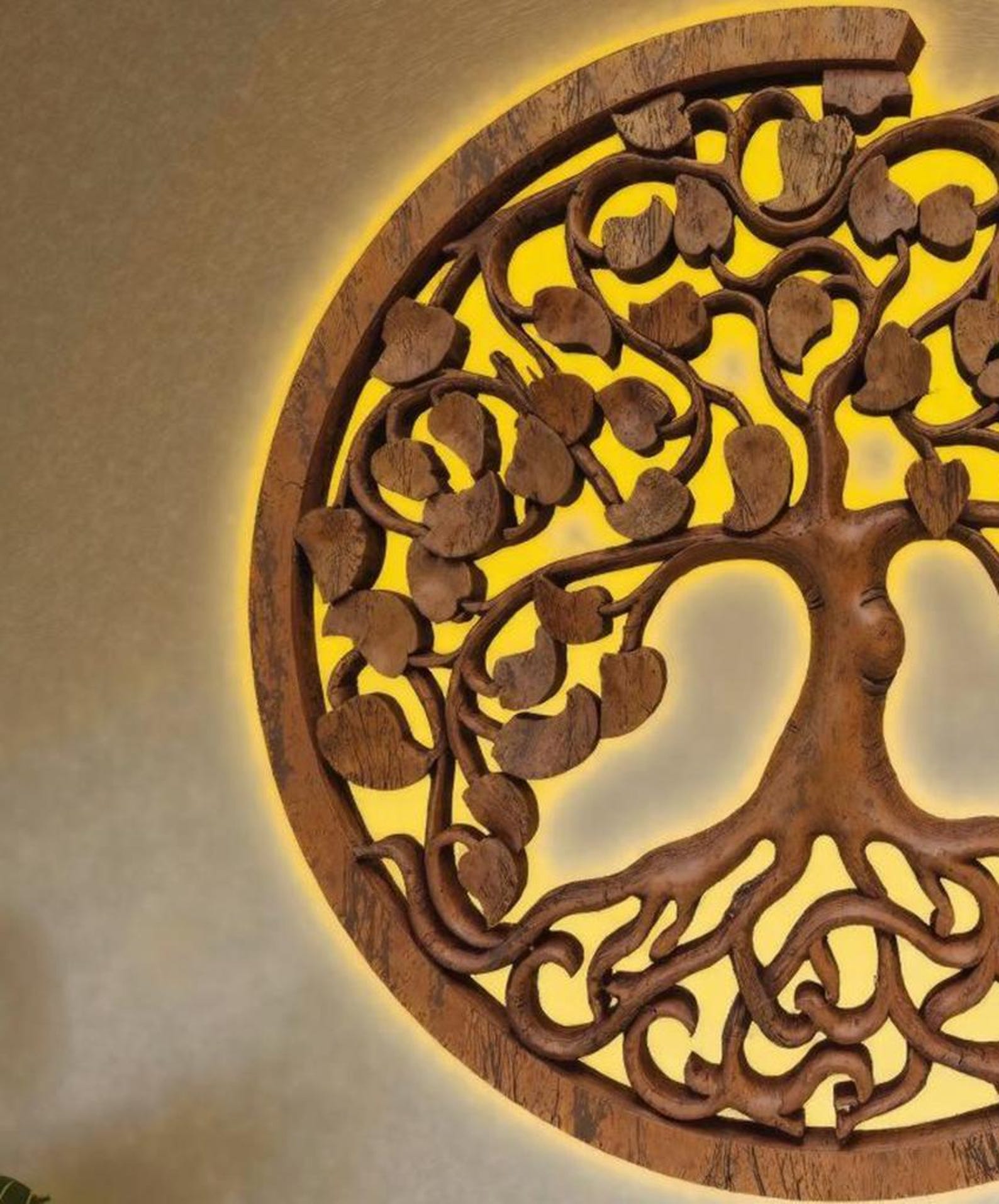 Rustic Tree Of Life Wall Art Decor From Handcrafted Wood For Living Room And Bedroom Spaces SITHWA005