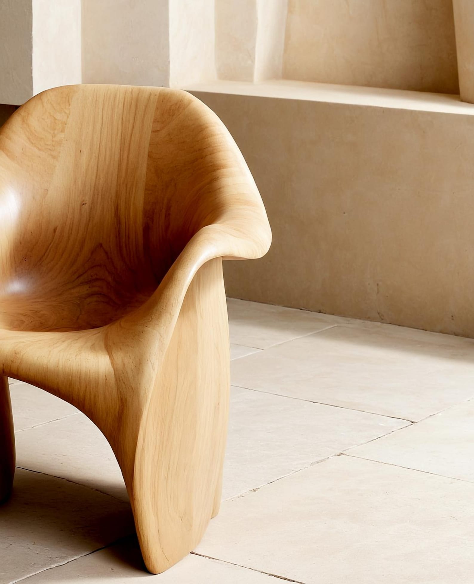 Sculptural Wooden Lounge Chair For Stylish Living Room Bedroom And Office Spaces SITHCHR003