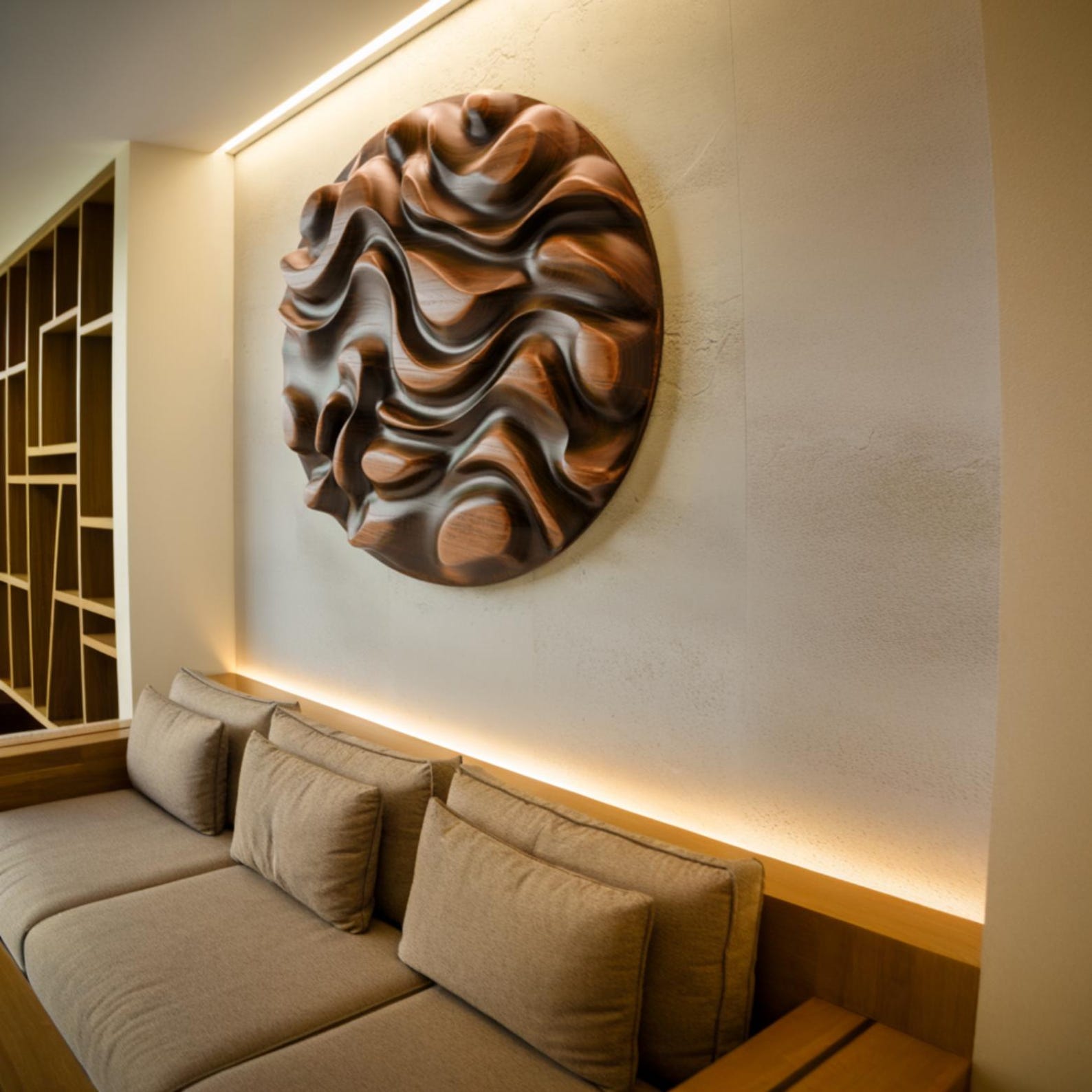 Rustic Style Handcrafted Wooden Wall Sculpture Art For Living Room And Bedroom Decor SITHWA002