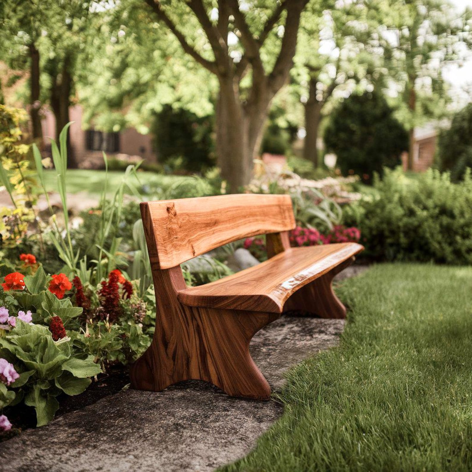 Rustic Interior Style Live Edge Handcrafted Bench For Outdoor And Hall