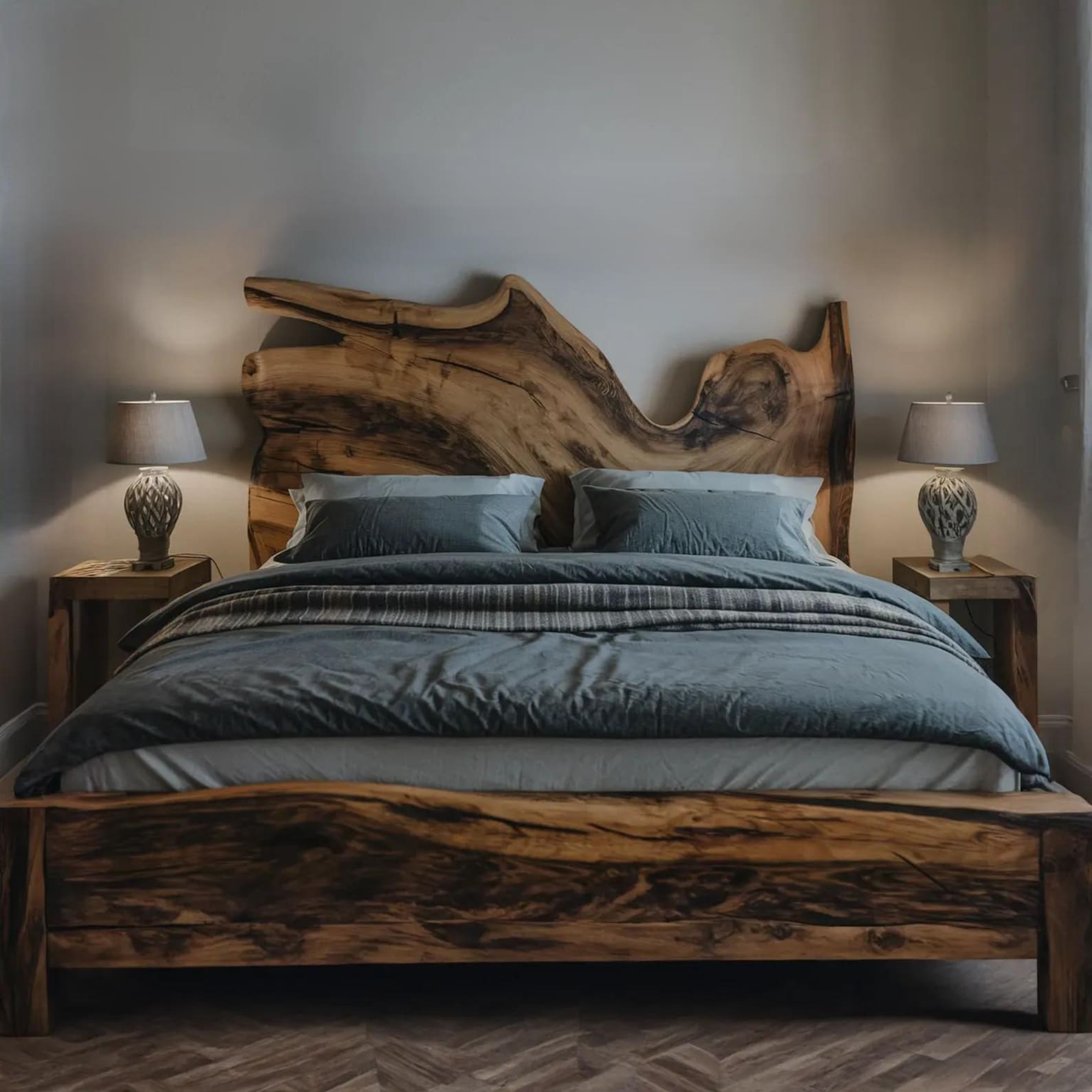 Rustic Headboard Design For Bedroom And Living Room With Unique Live Edge Features SITHHB005