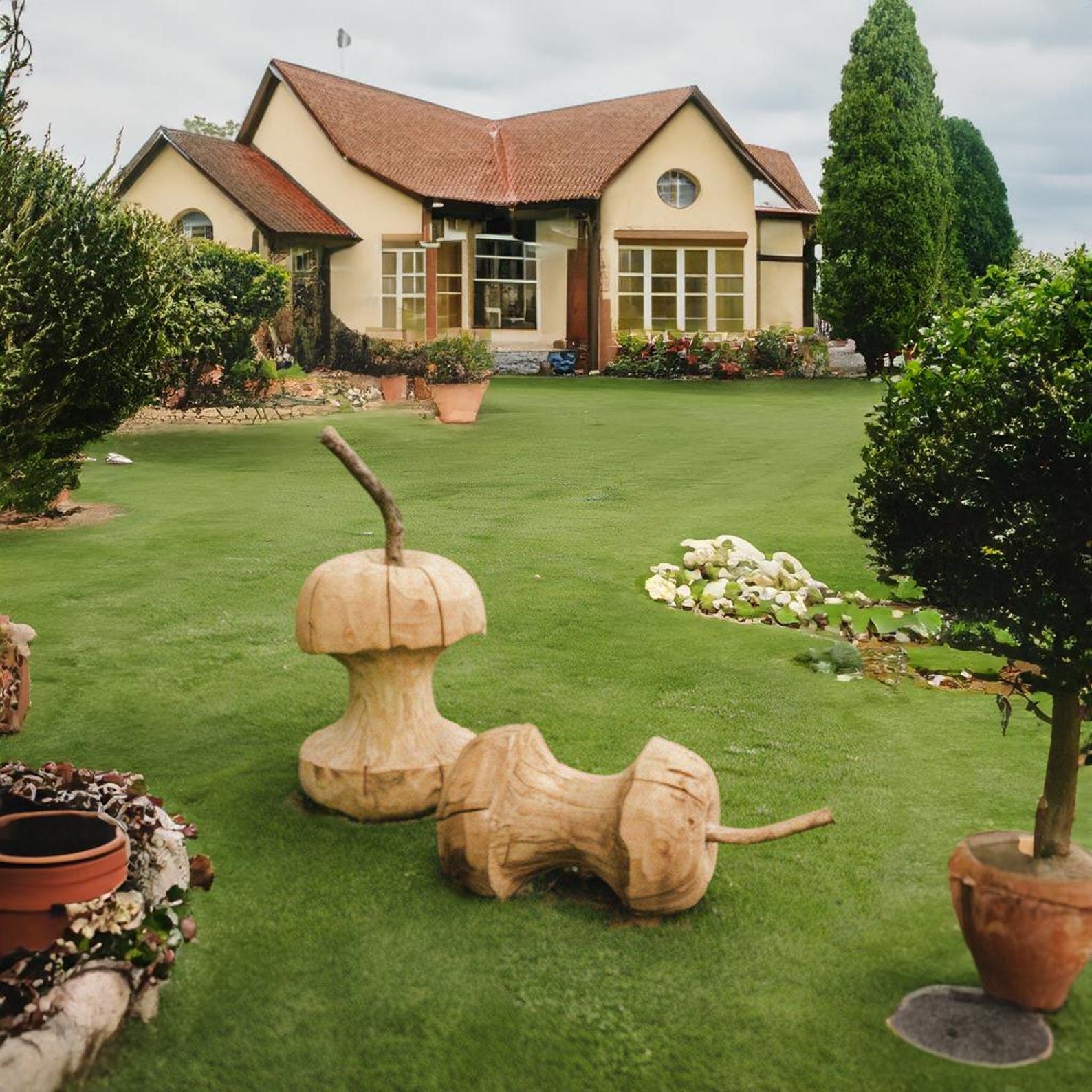 Rustic Home Decor With Wooden Apple Cores And Apple Core Wood Sculpture In Living Room And Kitchen SITHWA004