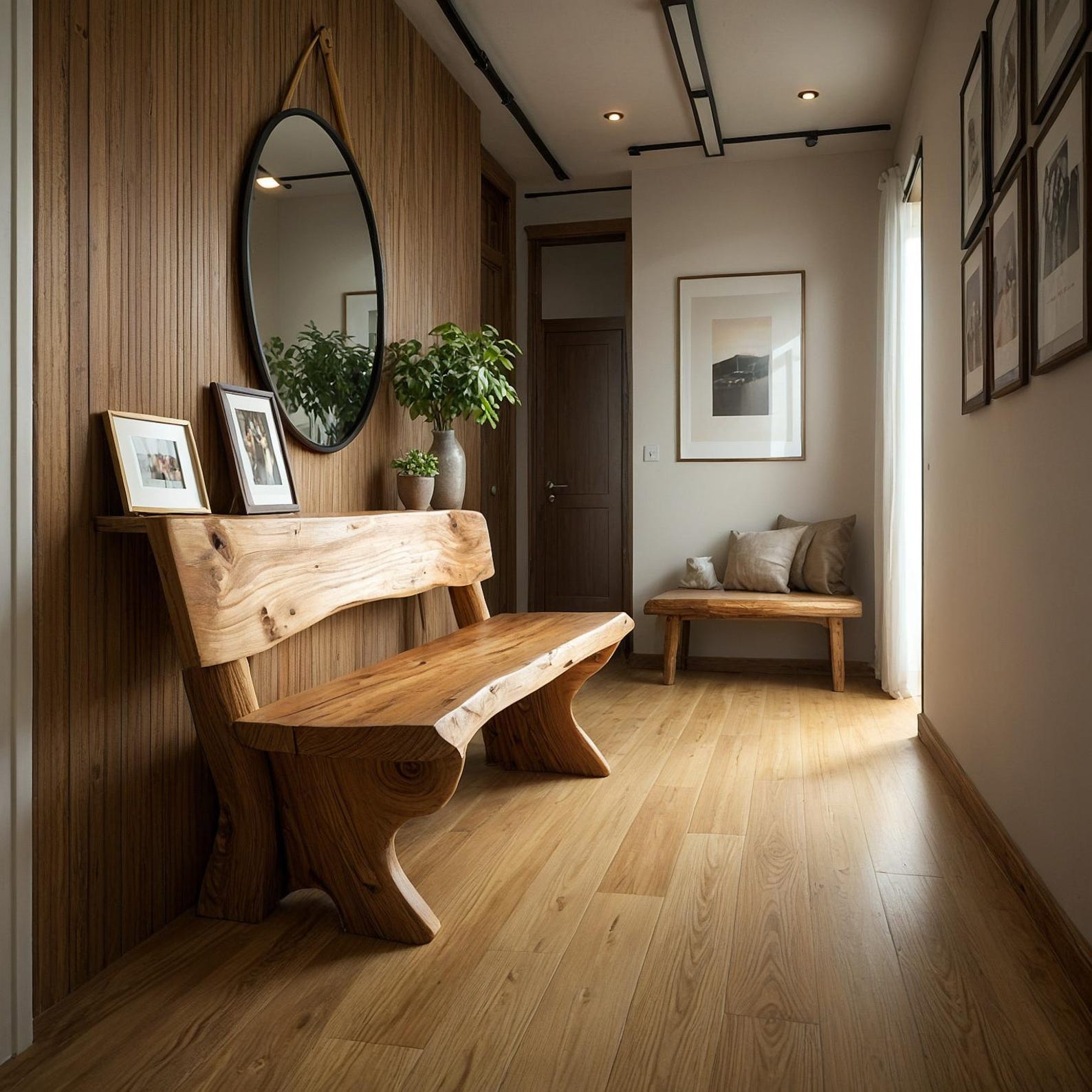 Rustic Interior Style Live Edge Handcrafted Bench For Outdoor And Hallway Seating SITHBEN004