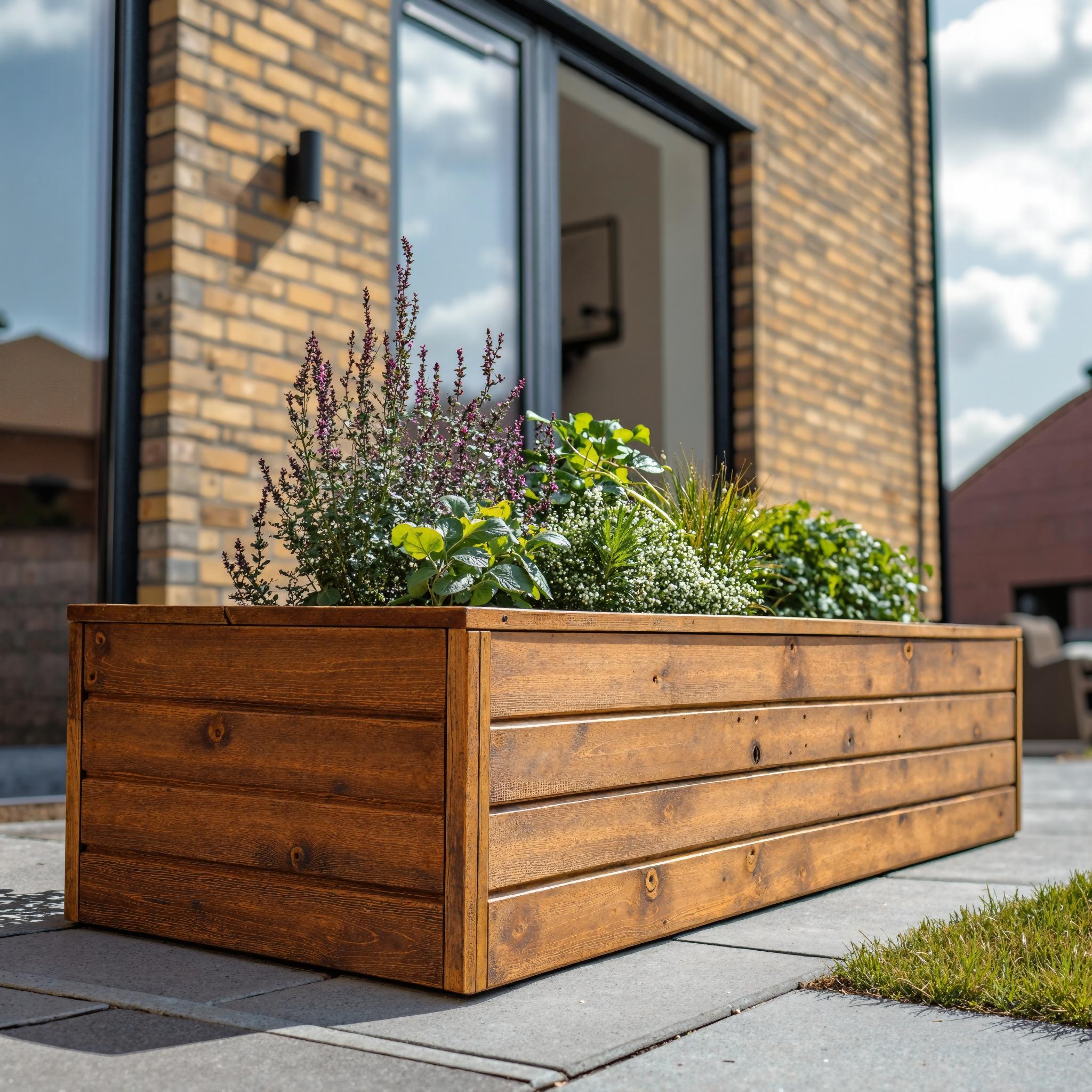 Solid Wood Pergola And Solid Wood Planter Box For Garden Pathways And Outdoor Living Areas SITHPT001