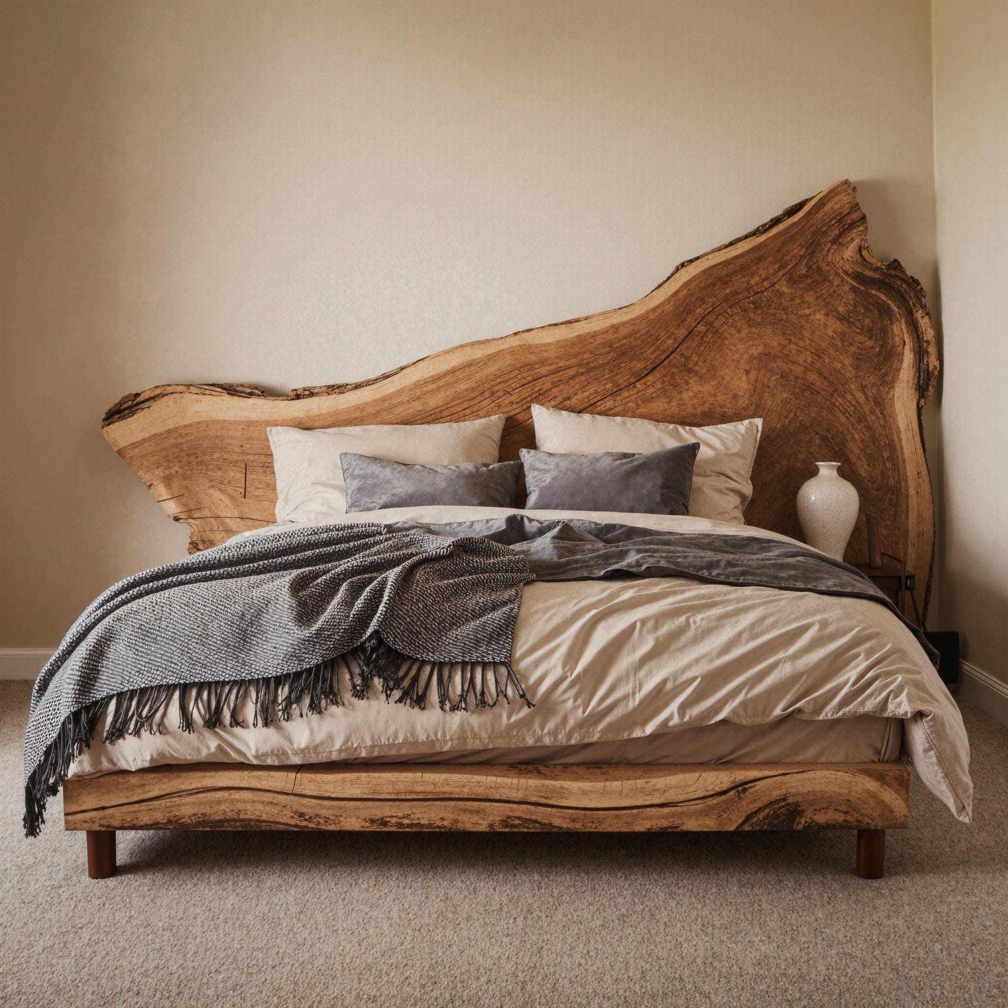 Rustic Live Edge Wooden Headboard For Cozy Bedrooms And Stylish Interiors SITHHB002