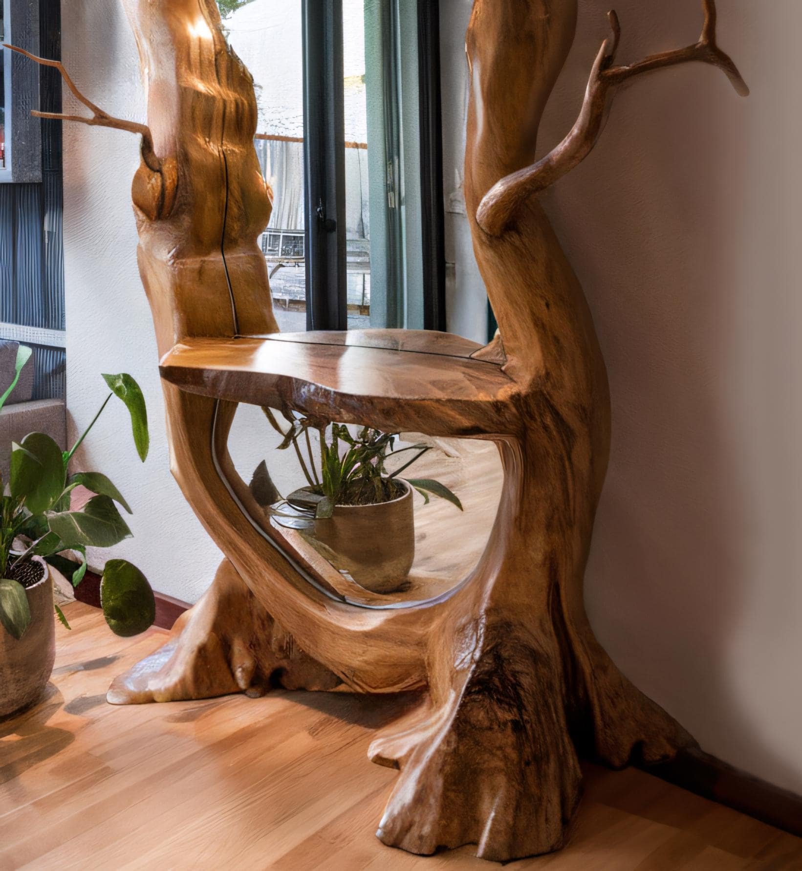 Unique Crafted Natural Wood Mirror And Full Length Sculptural Dressing Mirror For Bedroom And Living Room Decor SITHMI002