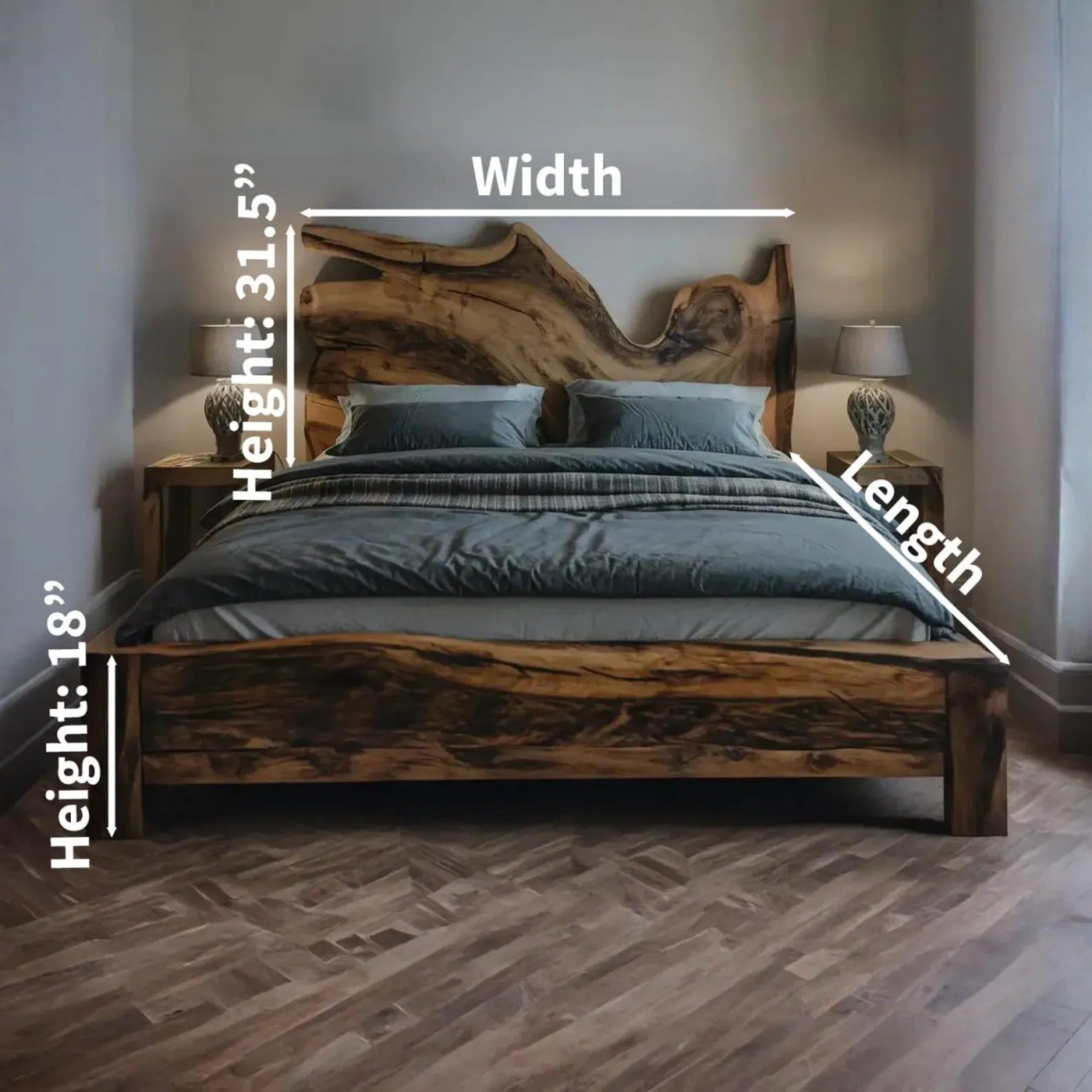 Rustic Modern Woodgrain Headboard For Unique Beds SITHWO005