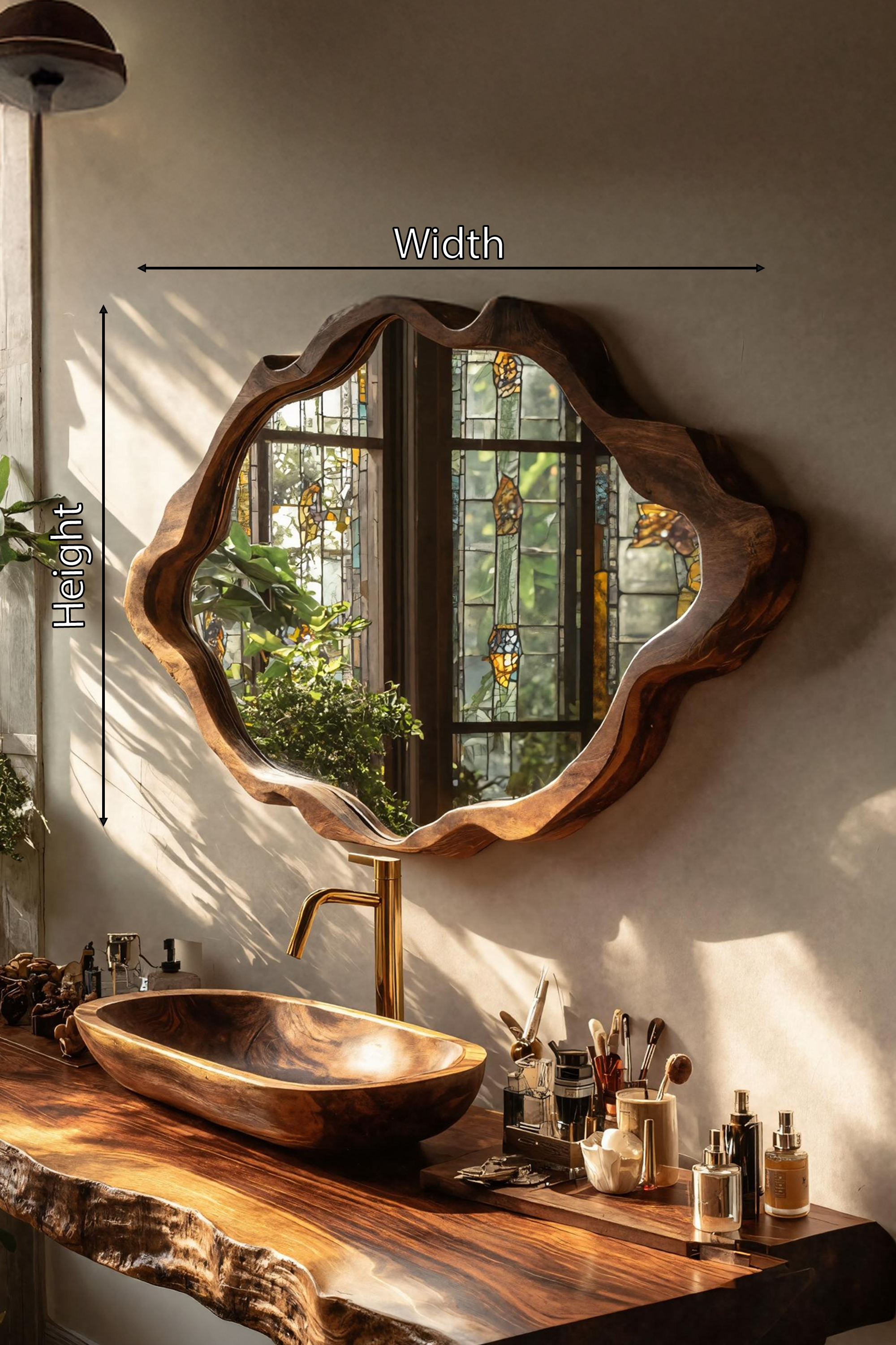 Farmhouse Wooden Vanity Mirror For Bathroom Furniture SILDTTRMI028