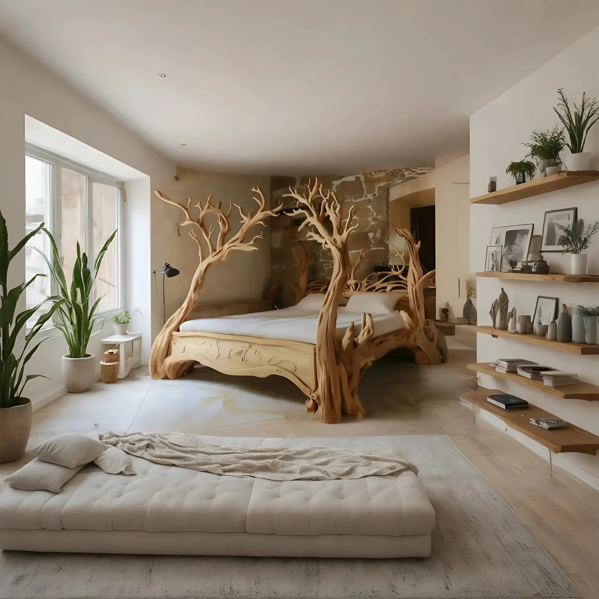 Rustic Bed Frame Queen Reclaimed Wood Furniture Handmade Decor Bedroom Her Gift SINLWB007