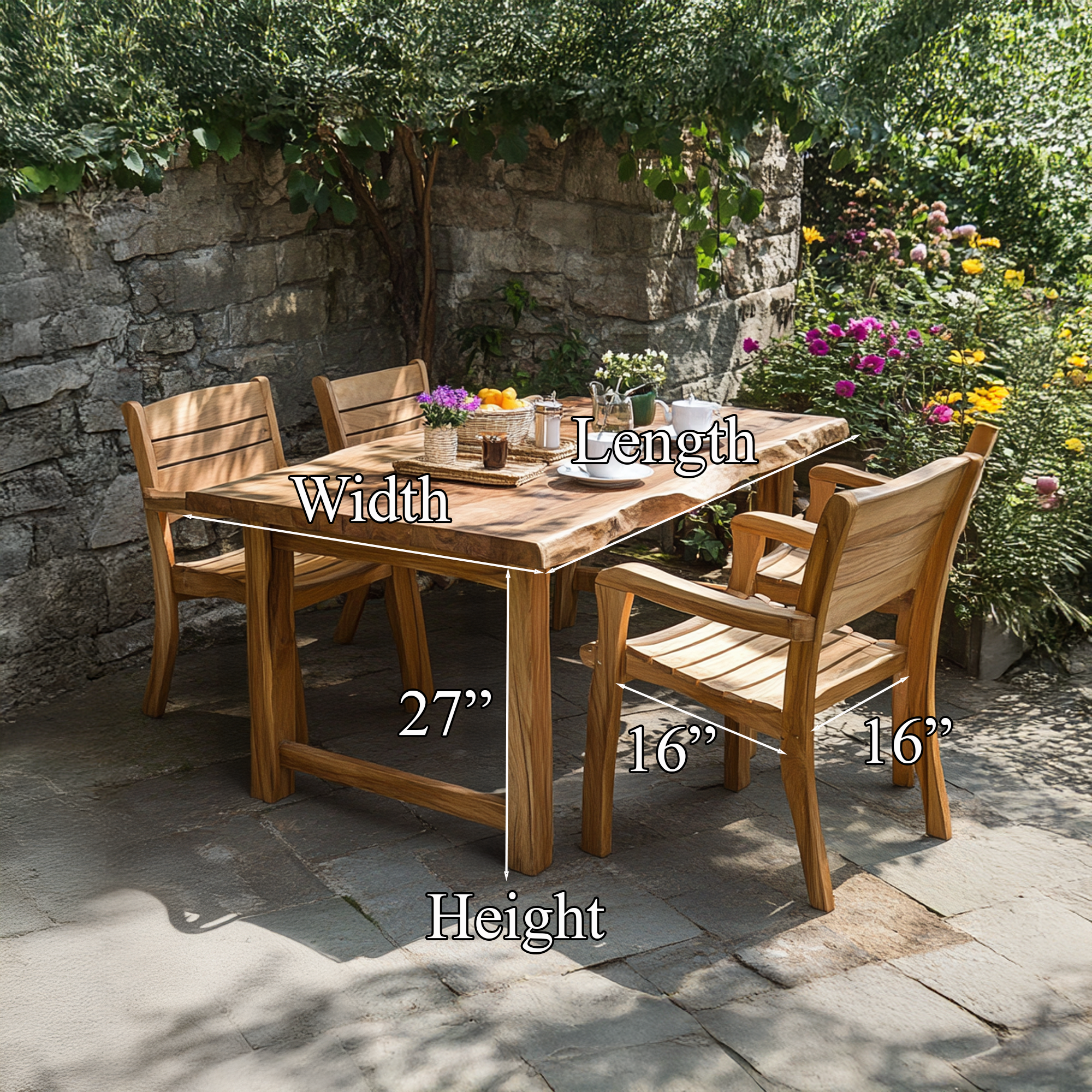 Unique Table and Chair Sets Garden Dining Set Garden Decor Gift SINLDT013