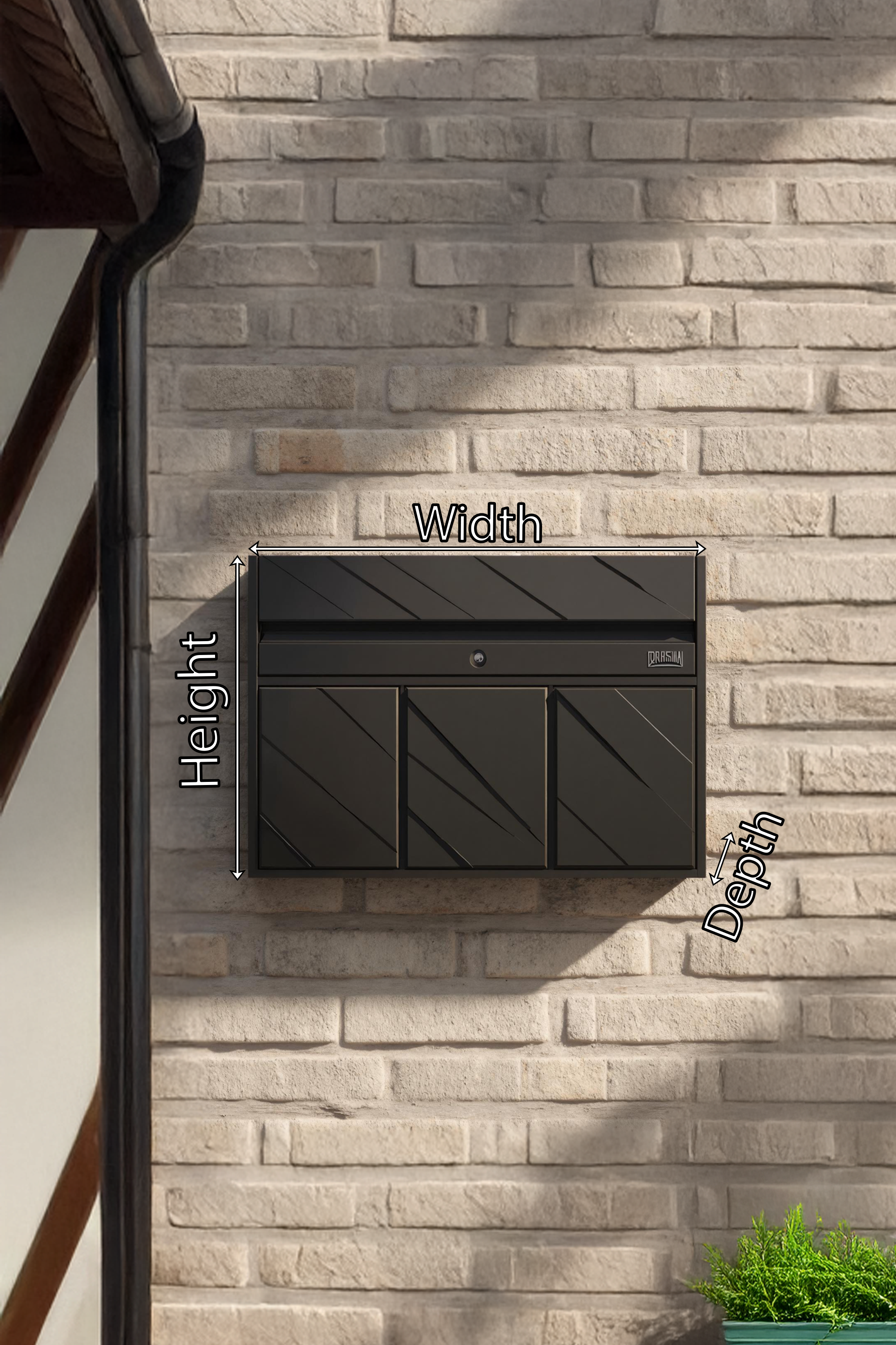 Mid Century Solid Wood Sculpture Mailbox For Patio Rustic Garden Decor SILDTTRMB029