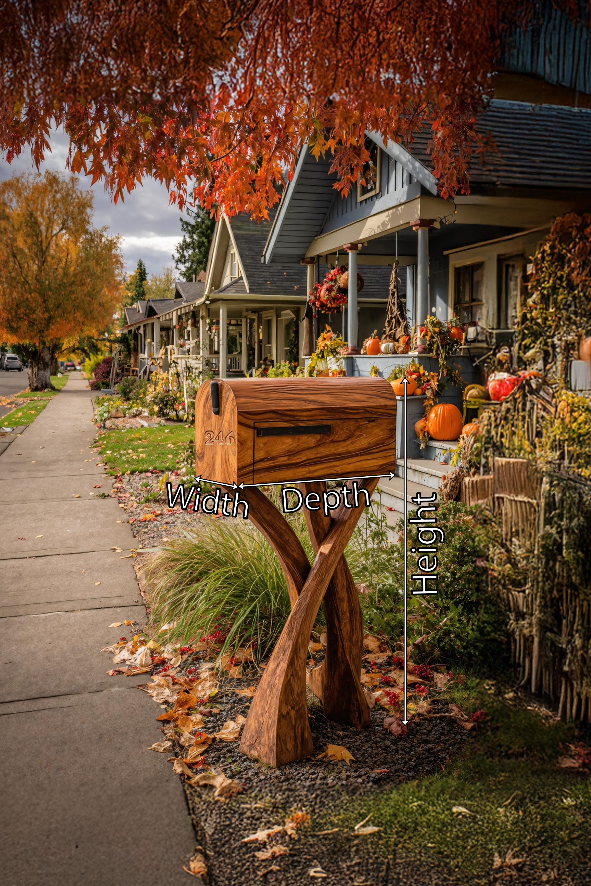 Handcrafted Wooden Sculpture Mailbox For Garden Furniture Accent SILDTTRMB015