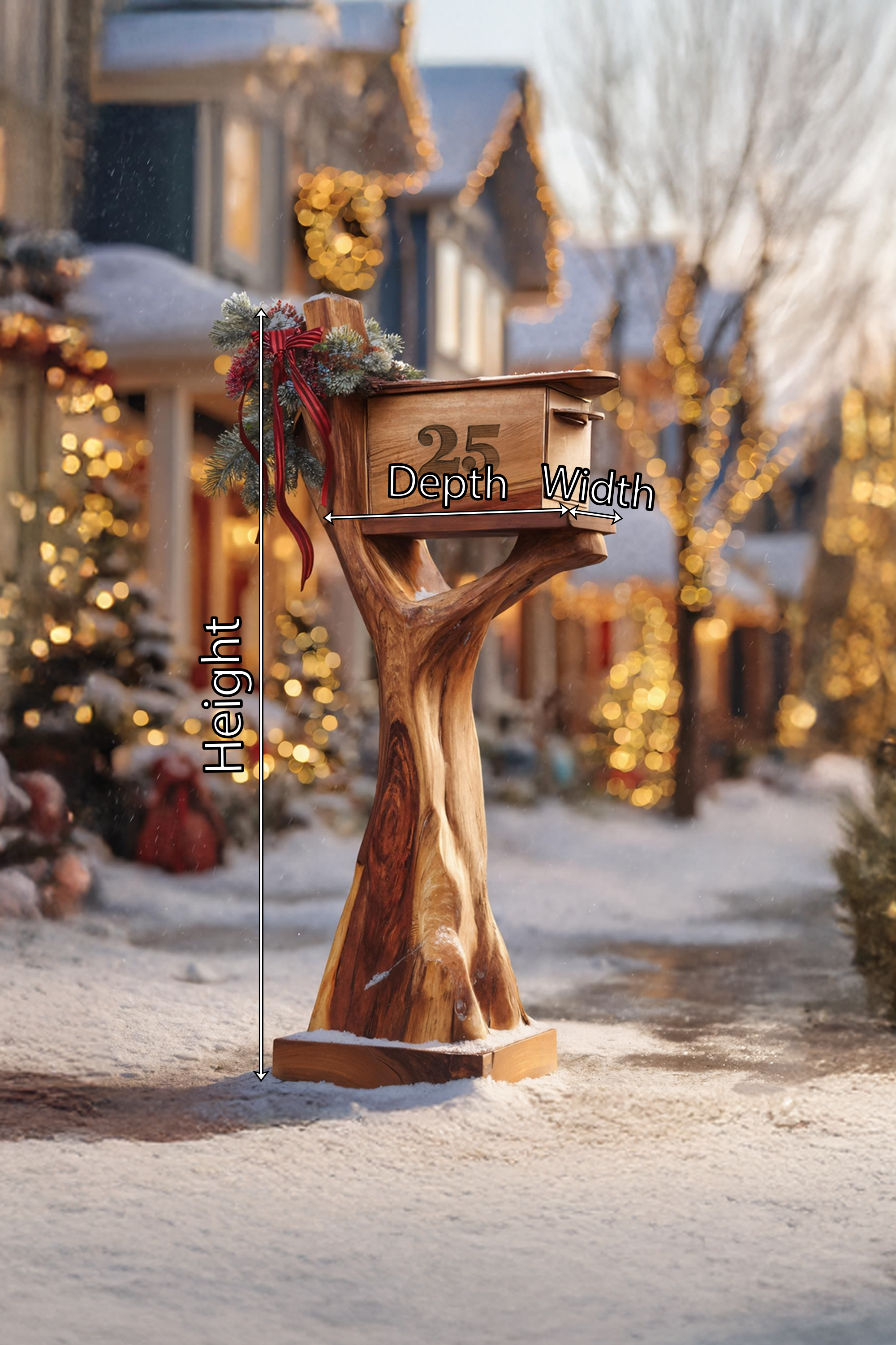 Handcrafted Solid Wood Sculpture Mailbox For Outdoor Furniture Style SILDTTRMB019