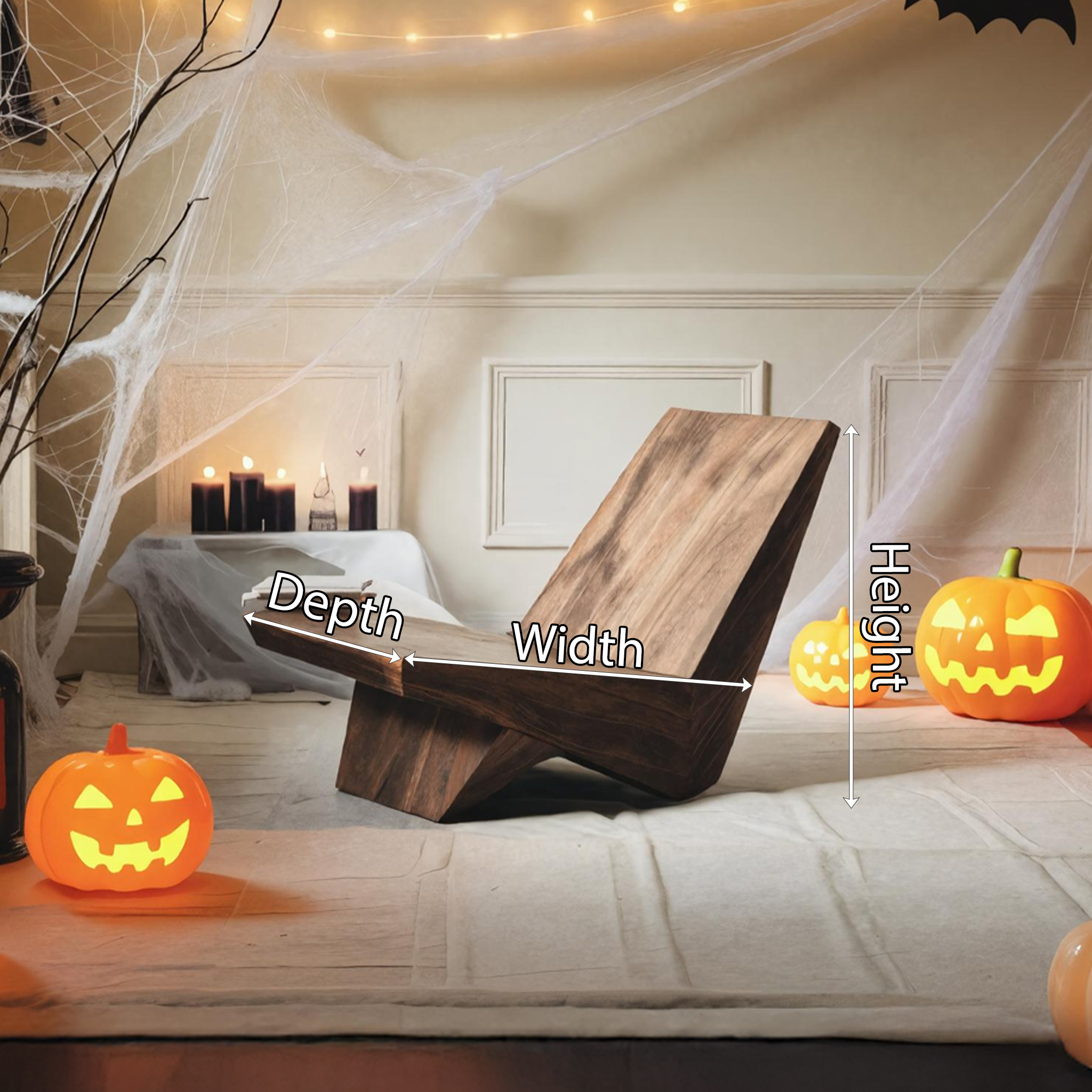 Farmhouse Solid Wood Accent Chair For Living Room Halloween Design SILDTTRHA001