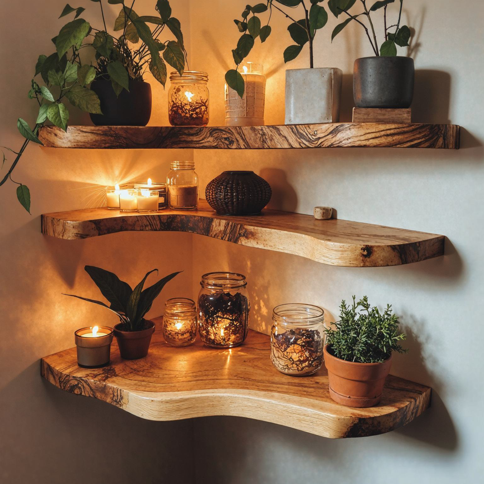 Live Edge Walnut Floating Shelves SINLFL044