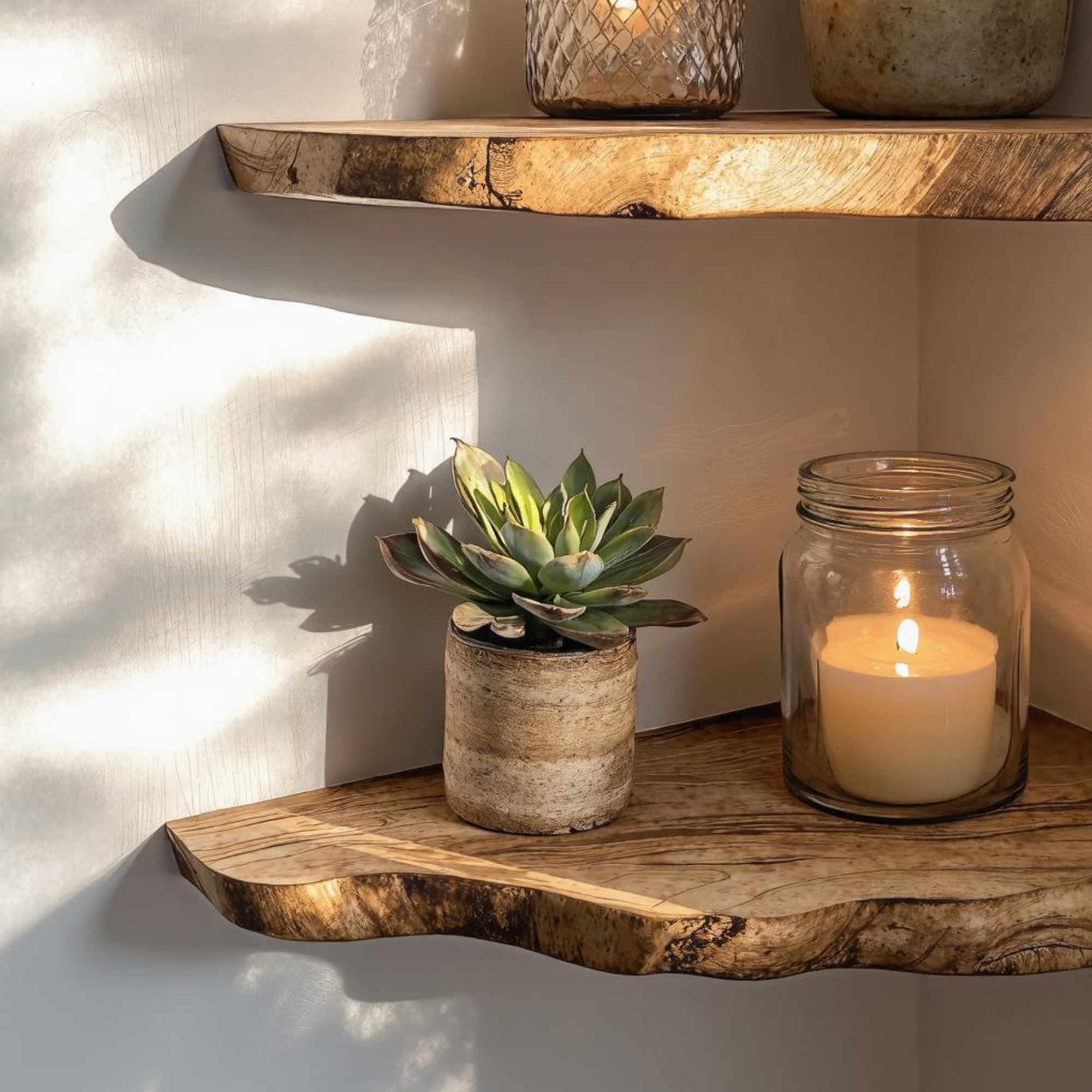 Wood Corner Floating Shelf Home Decor SINLCN005