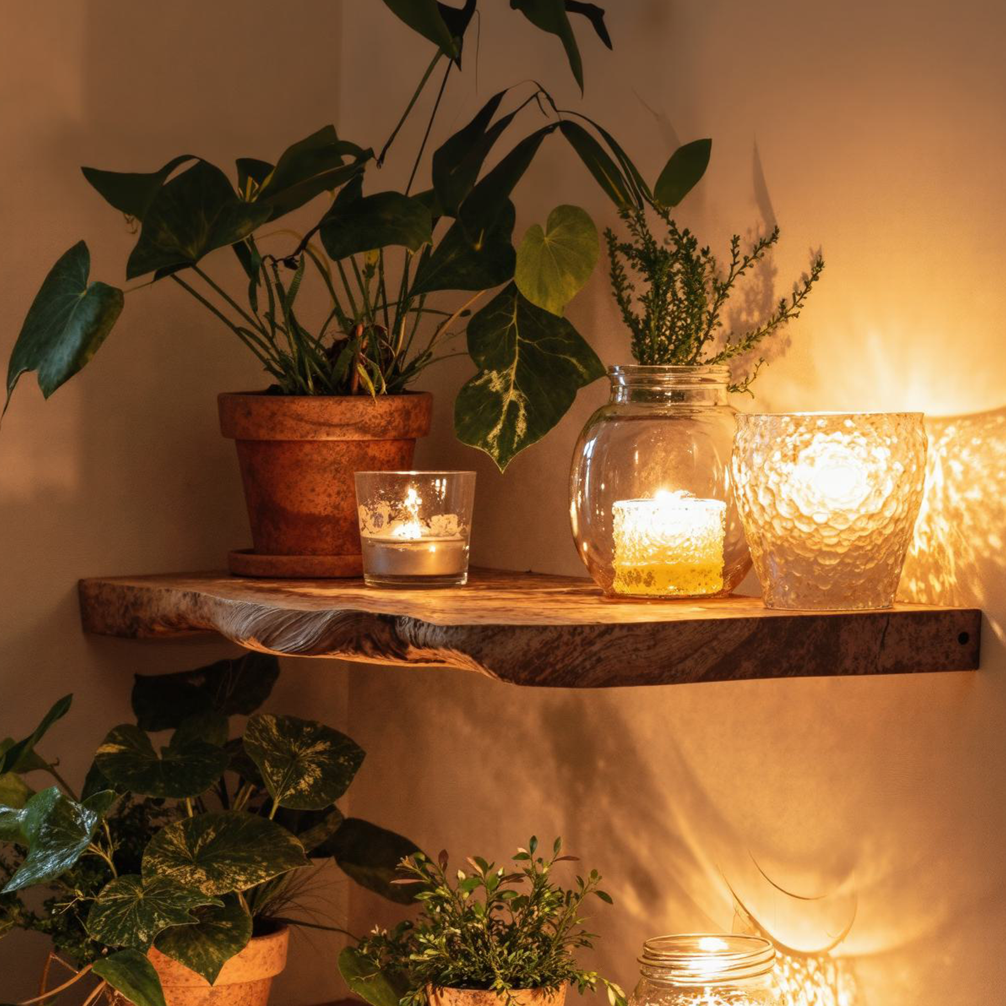 Handmade Rustic Wooden Floating Shelf SINLFL048