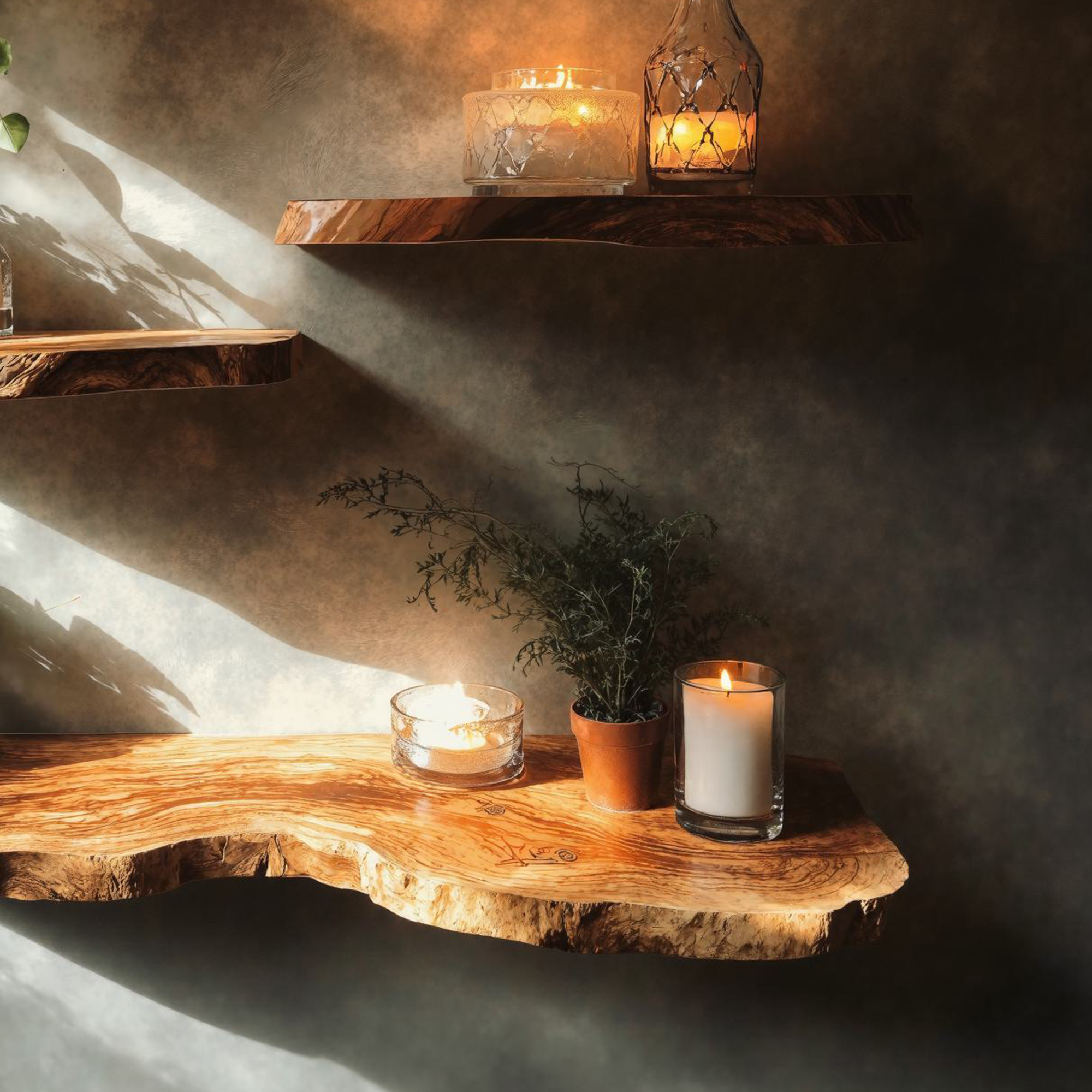 Solid Wood Floating Shelf Long Bookshelf SINLFL041