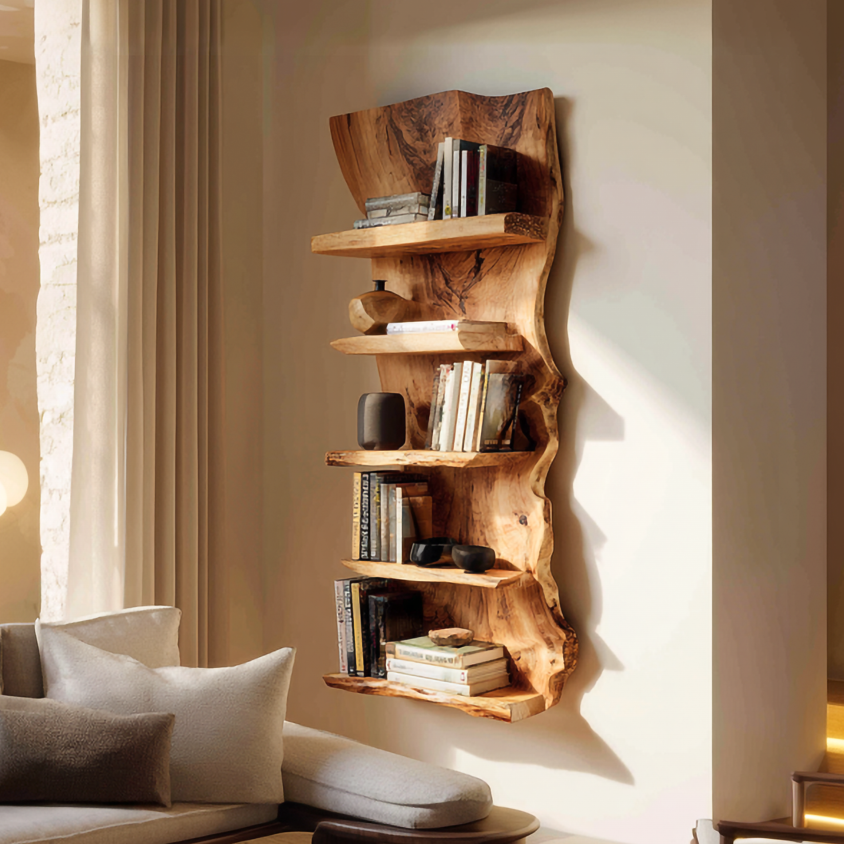 Organic Sculptural Wall Display Shelf For Living Space SINLSAFL374