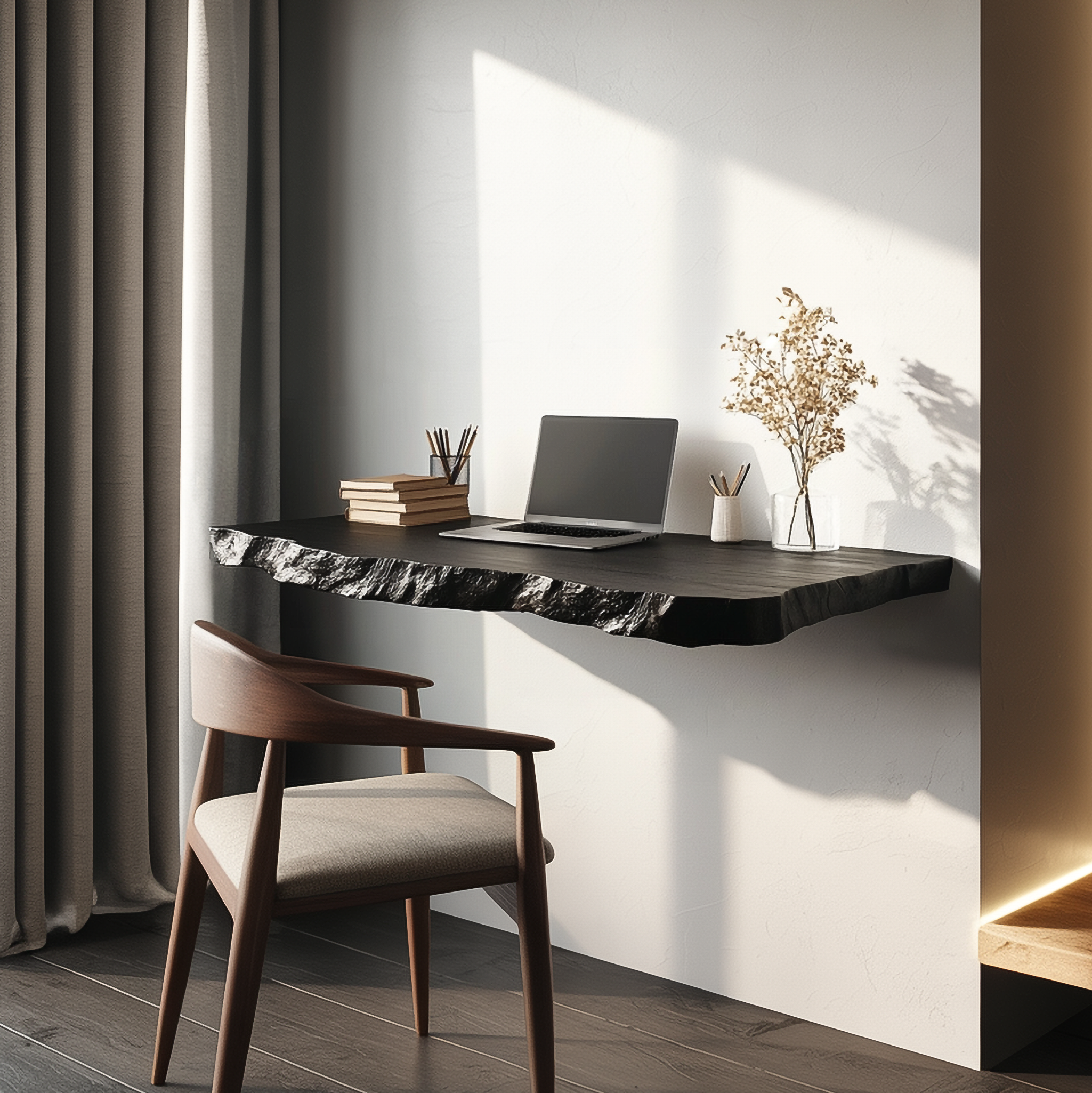 Rustic Computer Floating Desk For Home Office And Minimal Interior SINLSAFL470