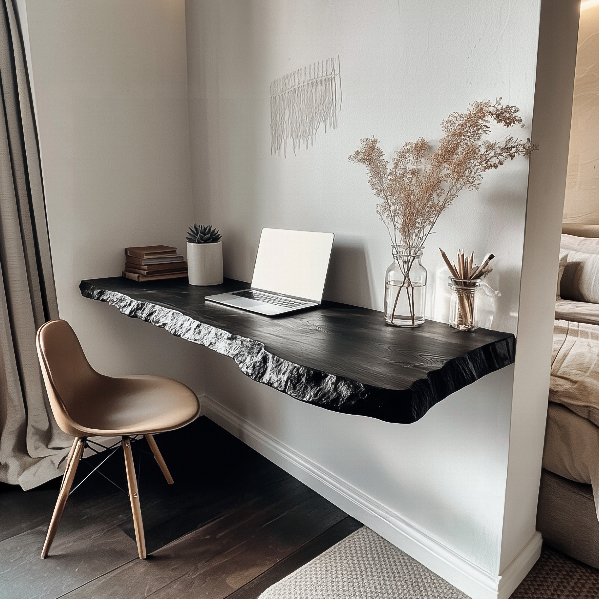 Rustic Wall Mounted Desk For Bedroom Or Studio Space SINLSAFL471