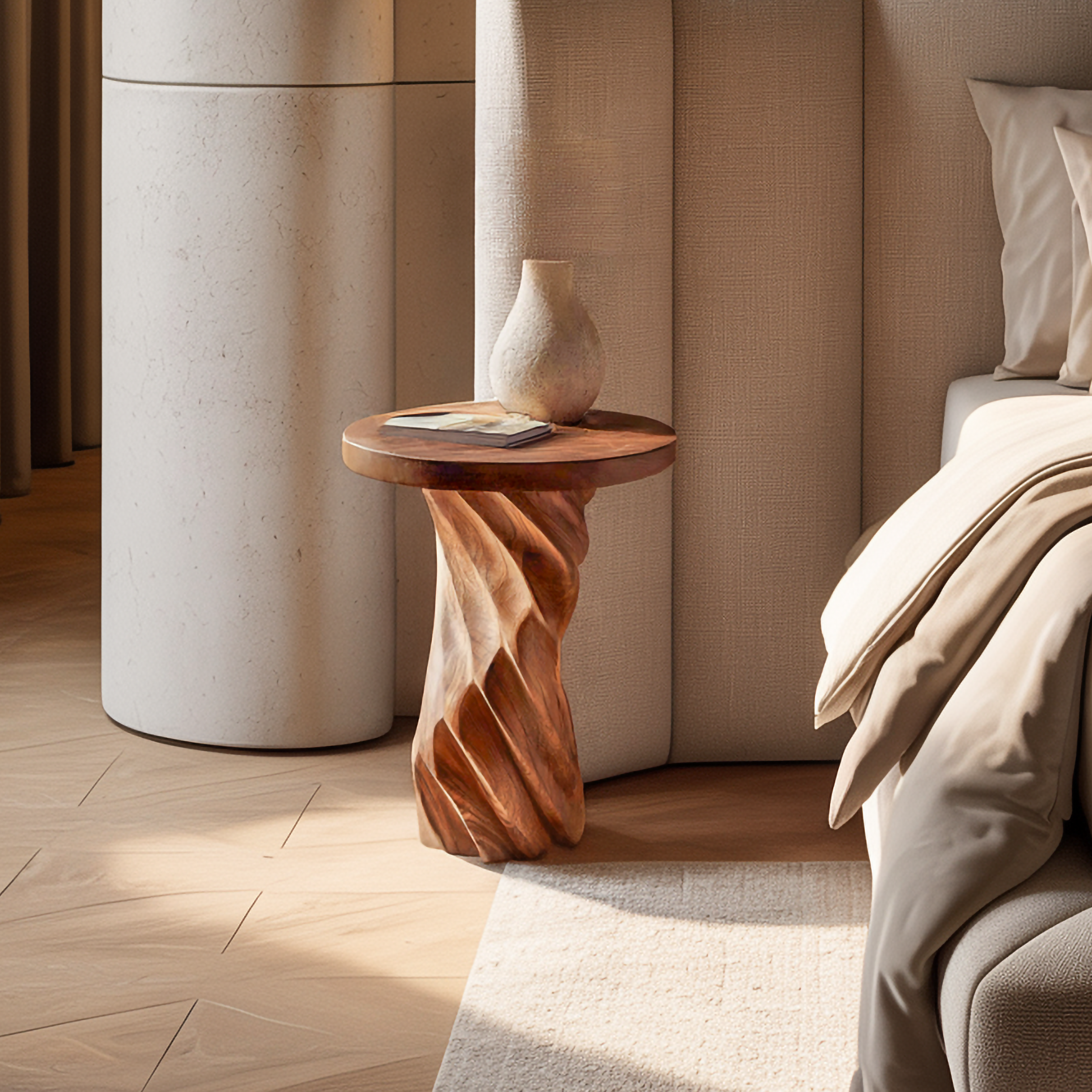 Mid Century Organic Nightstand For Bedroom And Reading Nook SINLSABT231