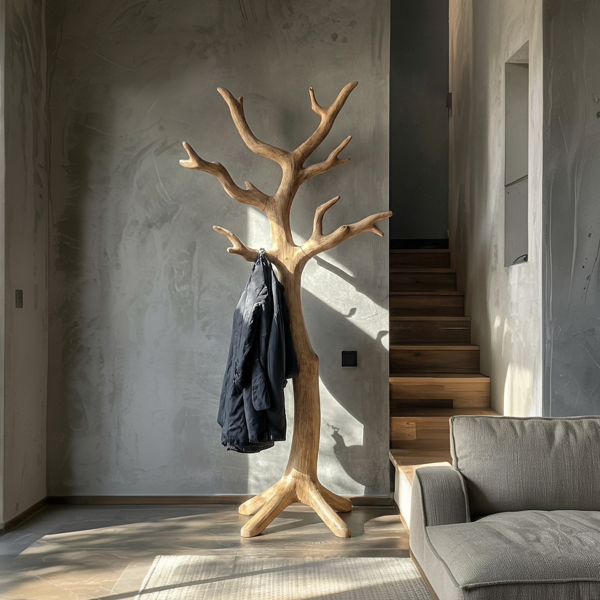 Rustic Statement Tree Coat Stand For Entryway And Feature Corner SINLSATCR098