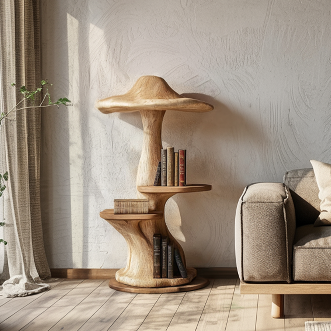 Modern Organic Mushroom Shelf For Living Room or Bedroom SINLSABT209