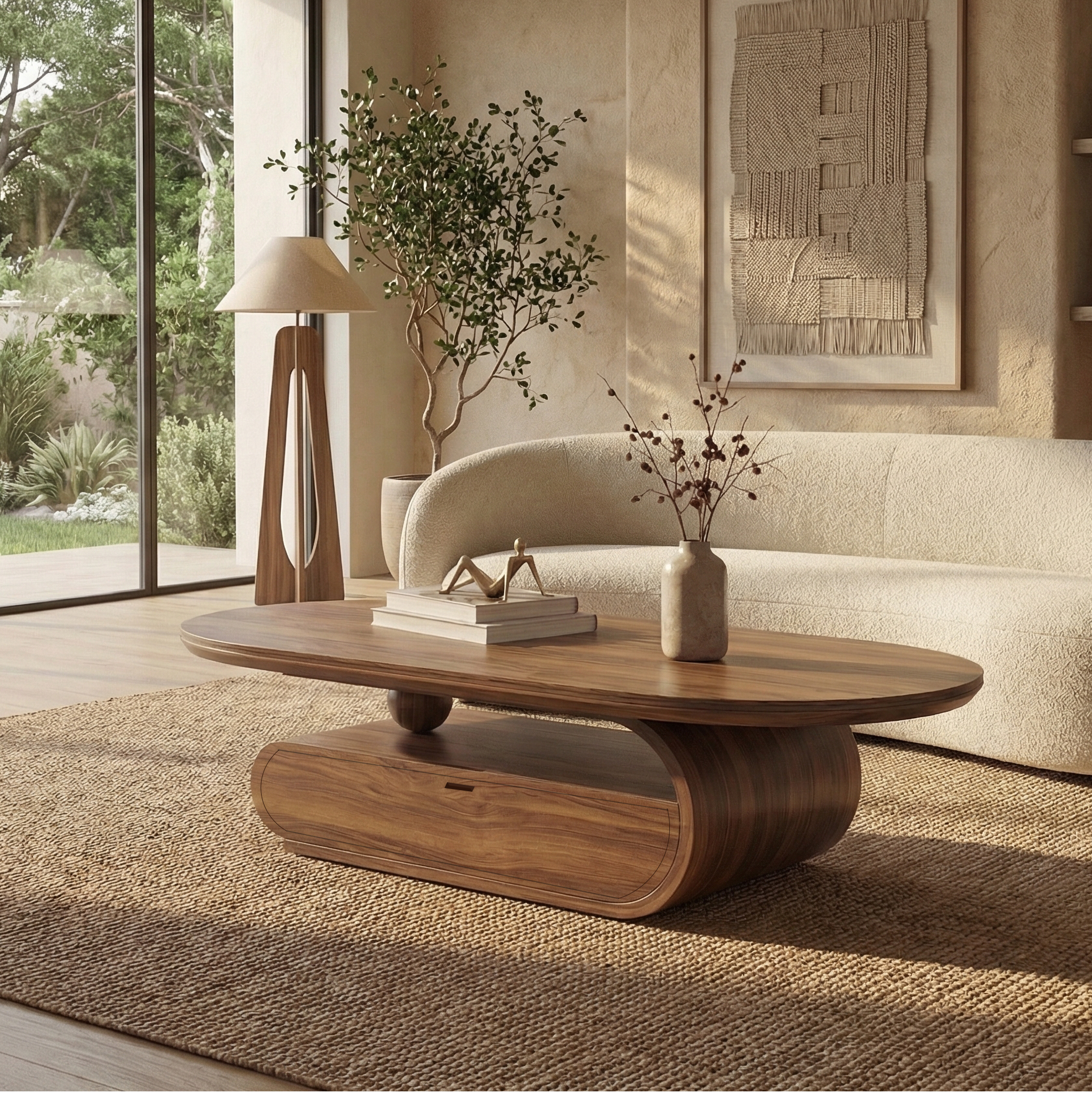 Handcrafted Oval Coffee Table For Living Room SINLSACF327