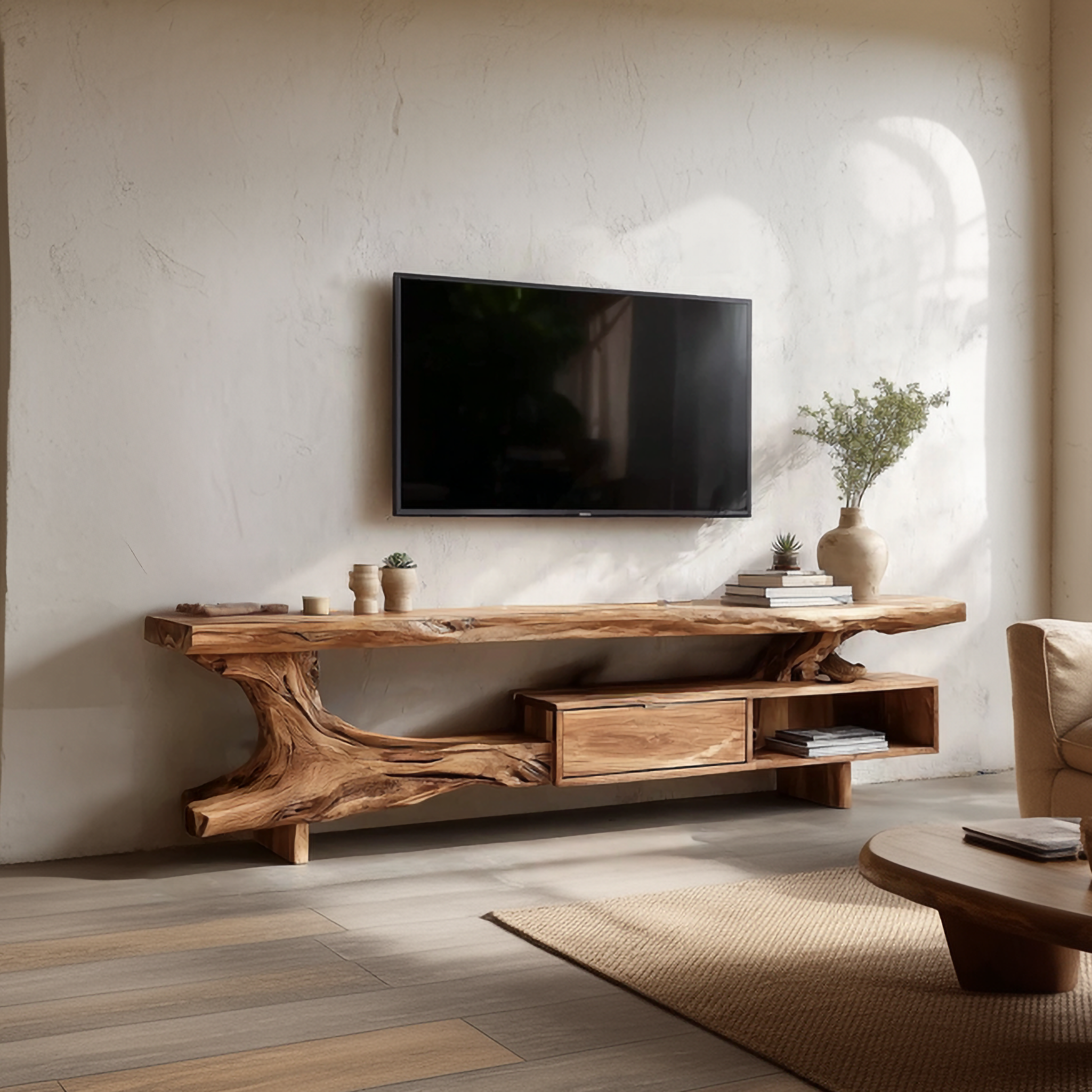 Rustic TV Stand For Living Room And Home Interior SINLSASC462