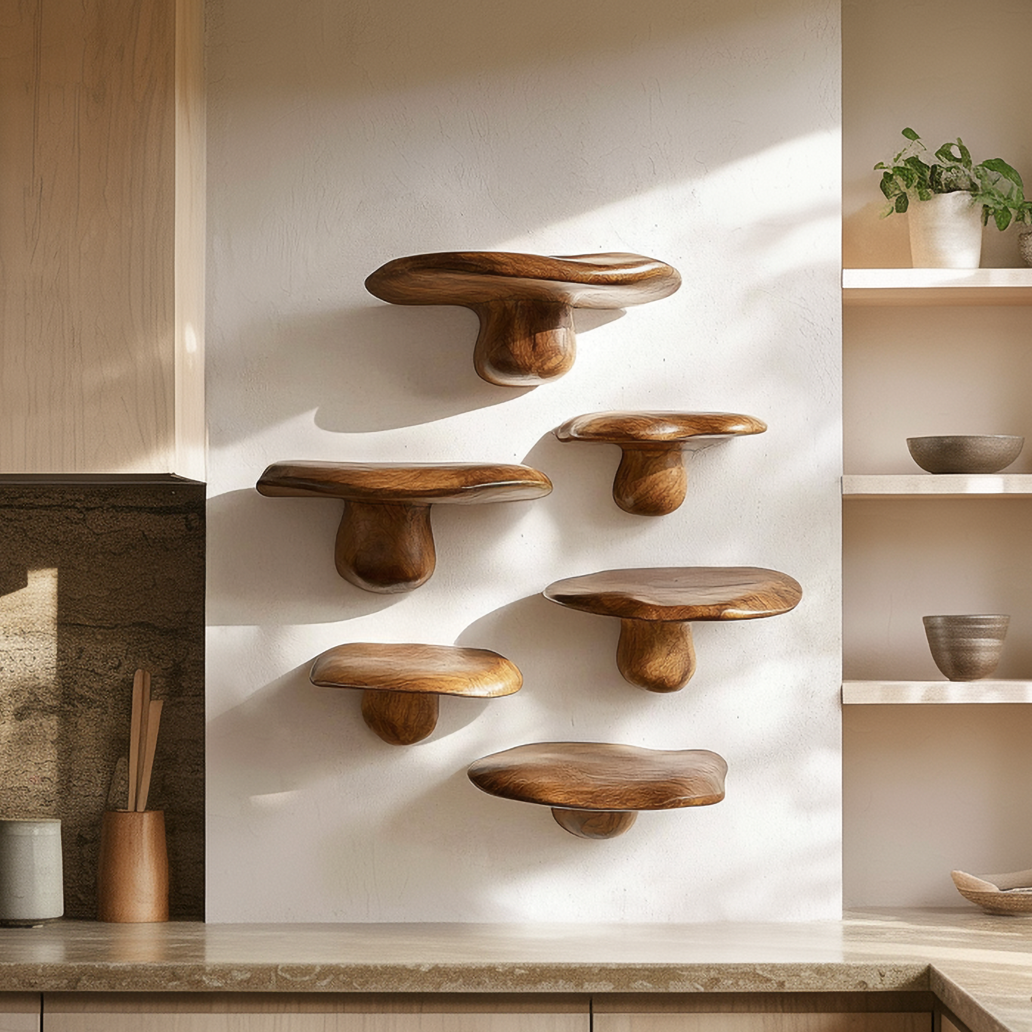 Natural Style Mushroom Shelf Living Room Or Kitchen SINLSAFL465